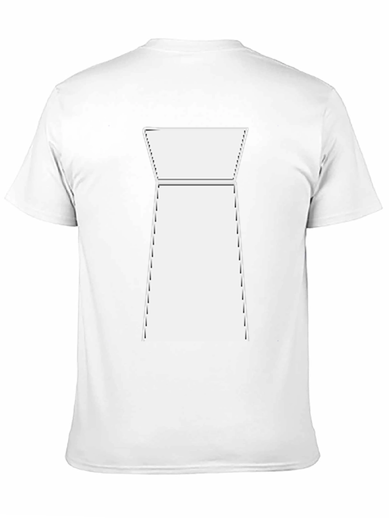 Modern White Shape on Black T-Shirt