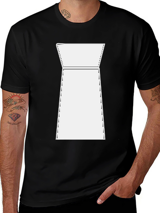 Modern White Shape on Black T-Shirt