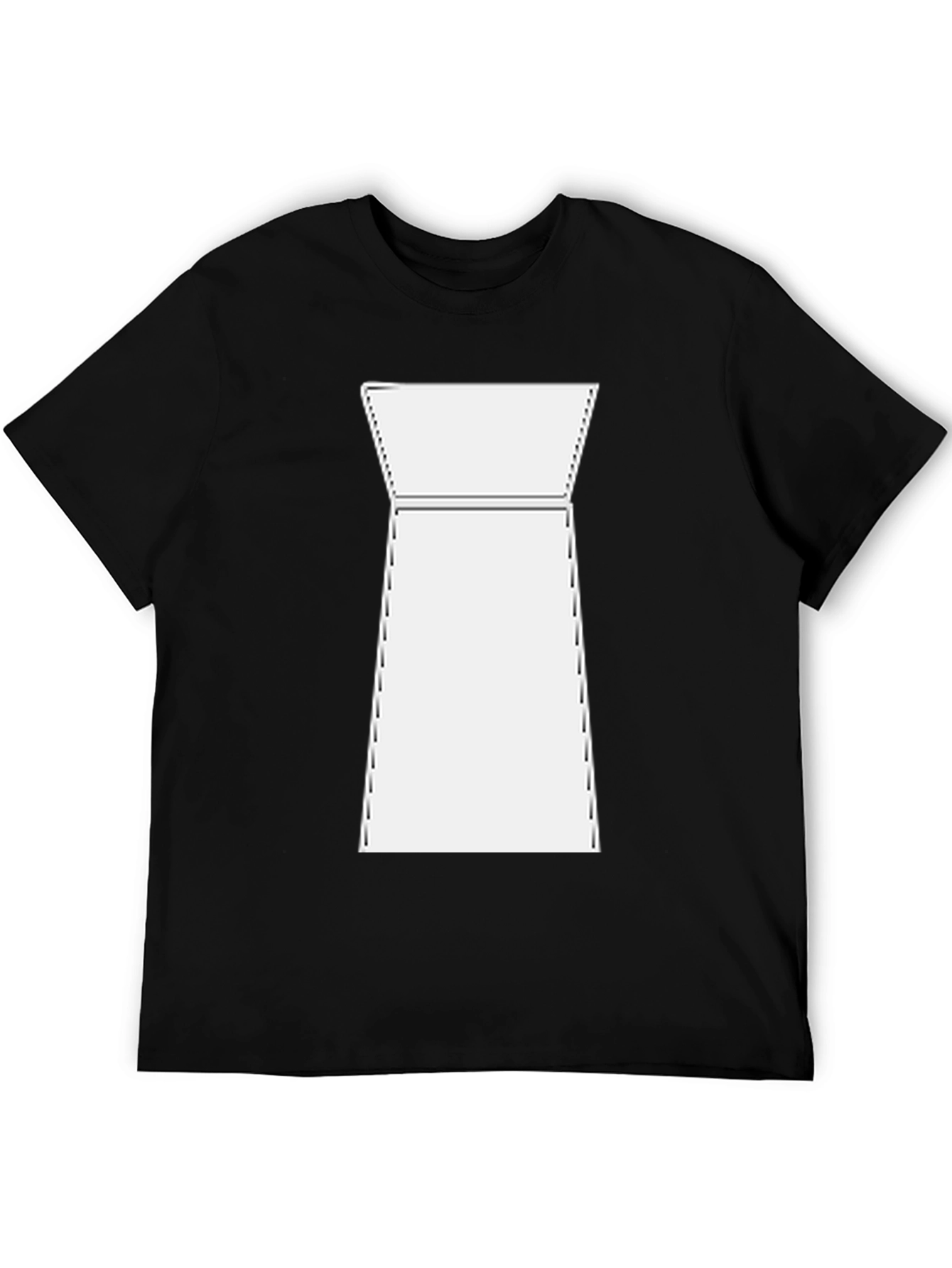 Modern White Shape on Black T-Shirt