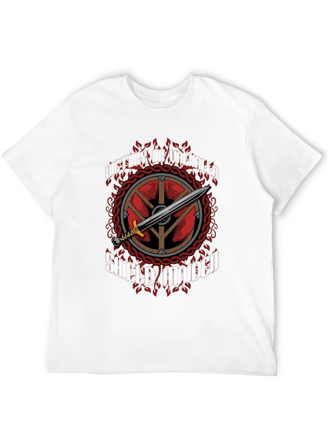 Victory or Valhalla Shield Maiden Viking T-Shirt