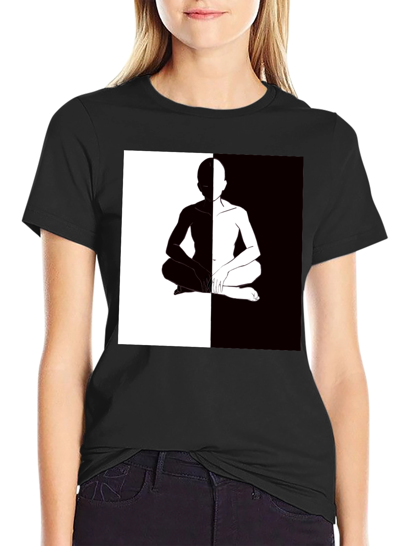 Yin Yang Silhouette Graphic Tee