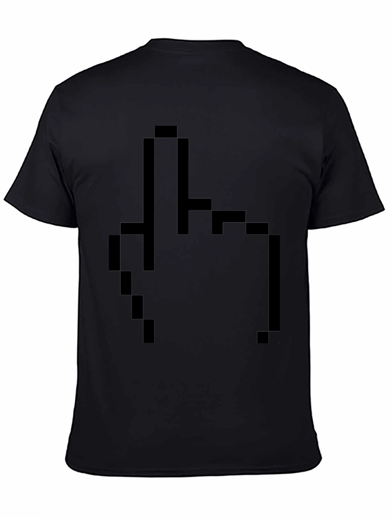 Pixel Middle Finger Black T-Shirt