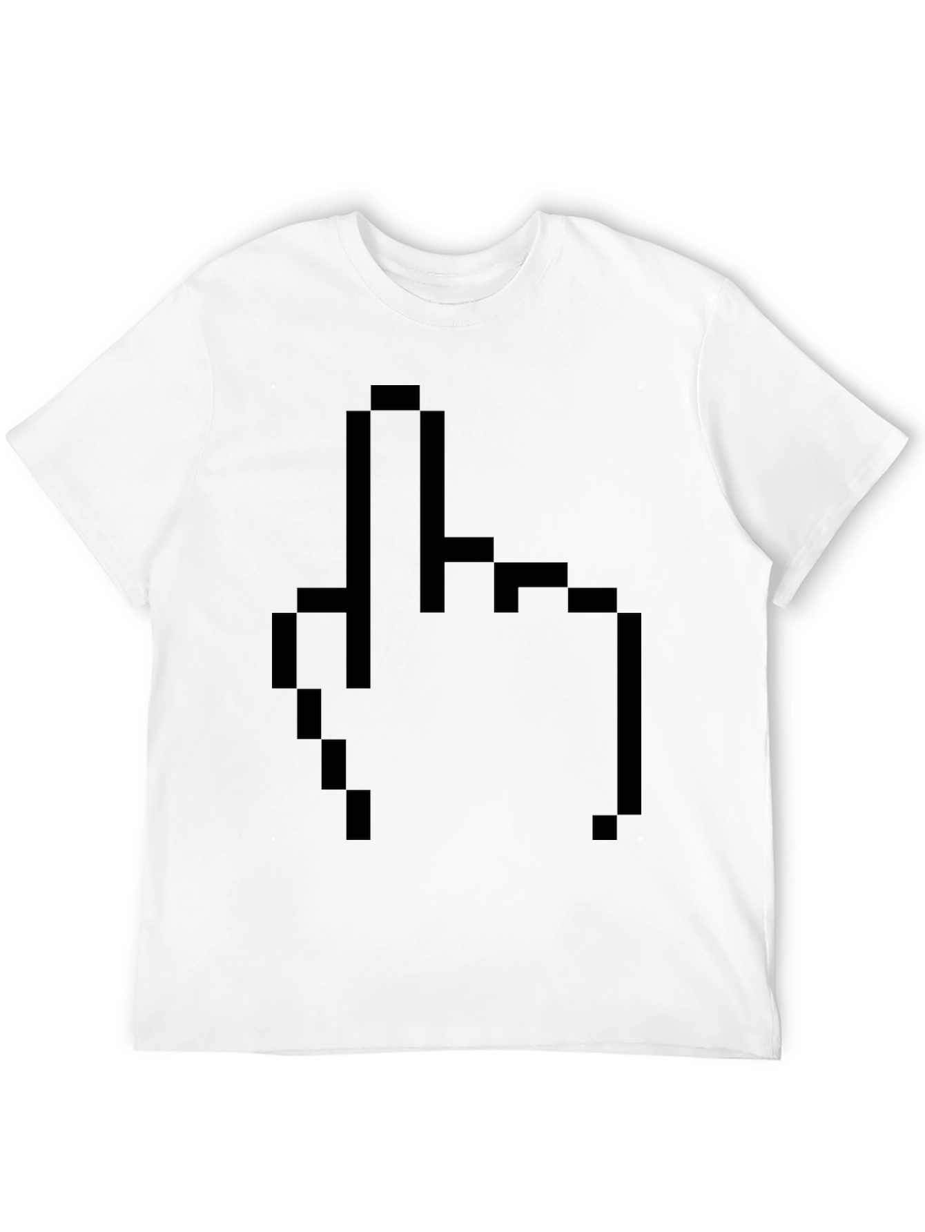 Pixel Middle Finger Black T-Shirt