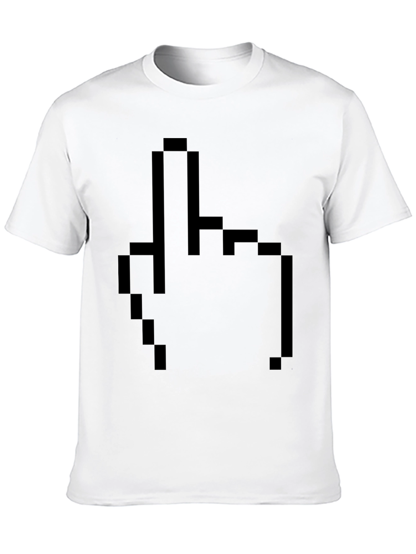 Pixel Middle Finger Black T-Shirt