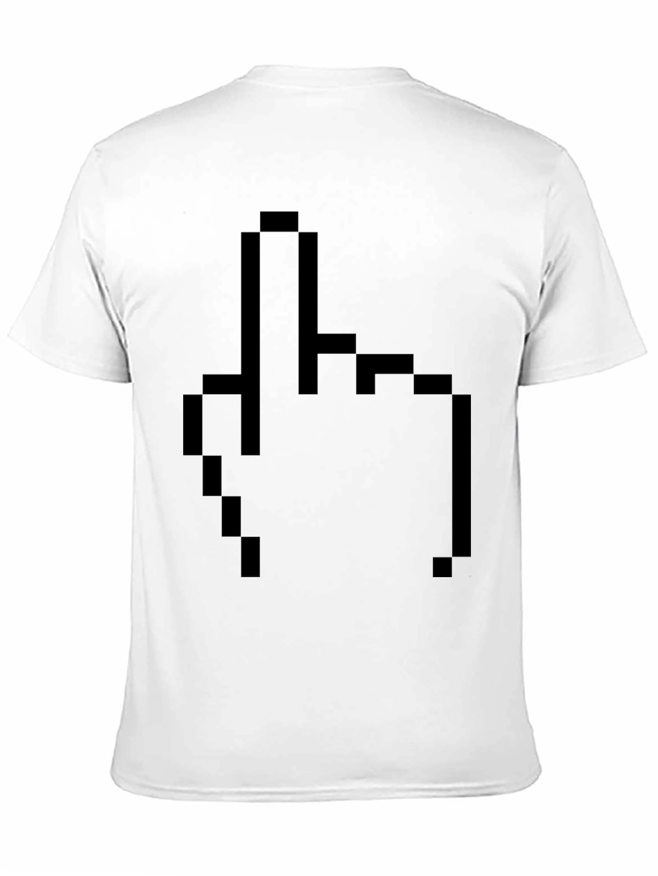 Pixel Middle Finger Black T-Shirt