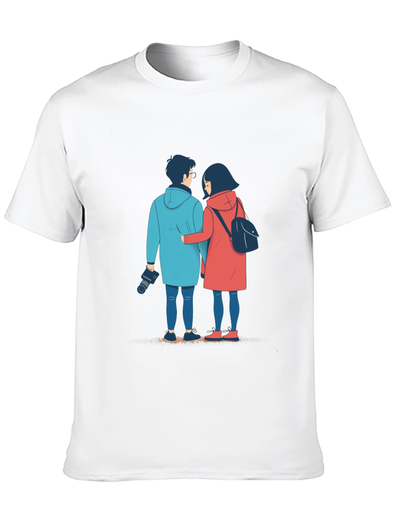 Couples Journey Black T-Shirt: Art Print