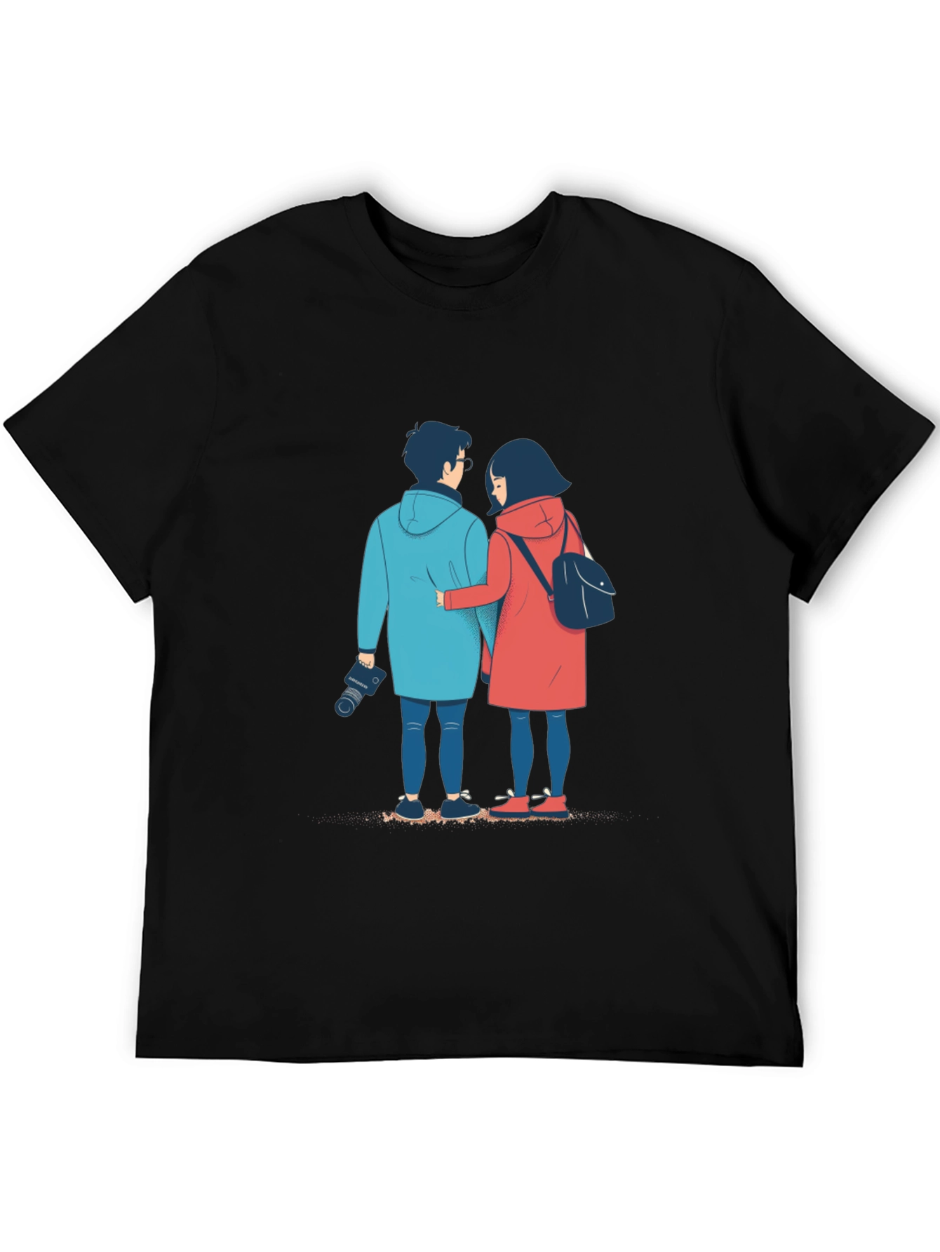 Couples Journey Black T-Shirt: Art Print