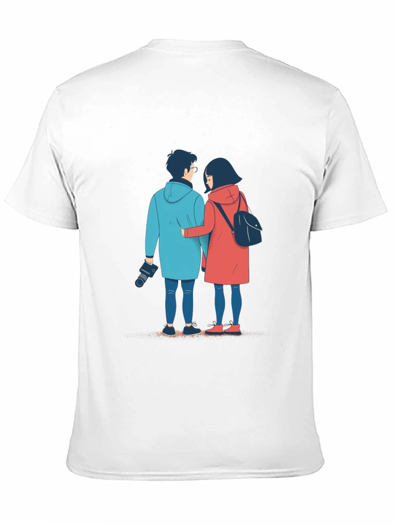 Couples Journey Black T-Shirt: Art Print
