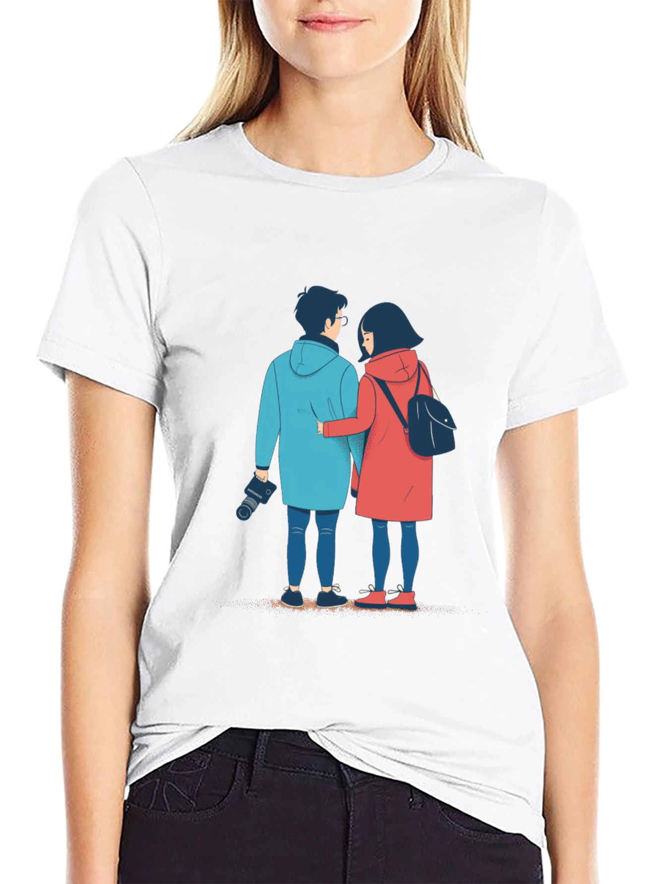 Couples Journey Black T-Shirt: Art Print
