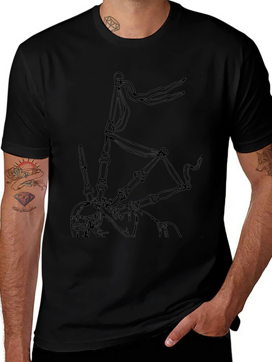 Bagpipe Graphic Tee - Black Cotton Comfort