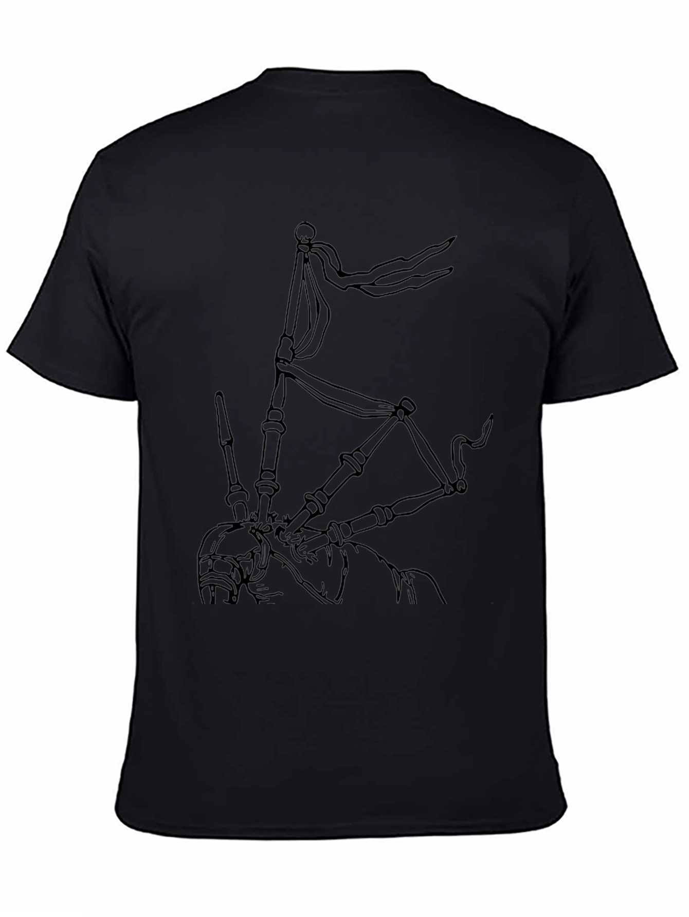 Bagpipe Graphic Tee - Black Cotton Comfort