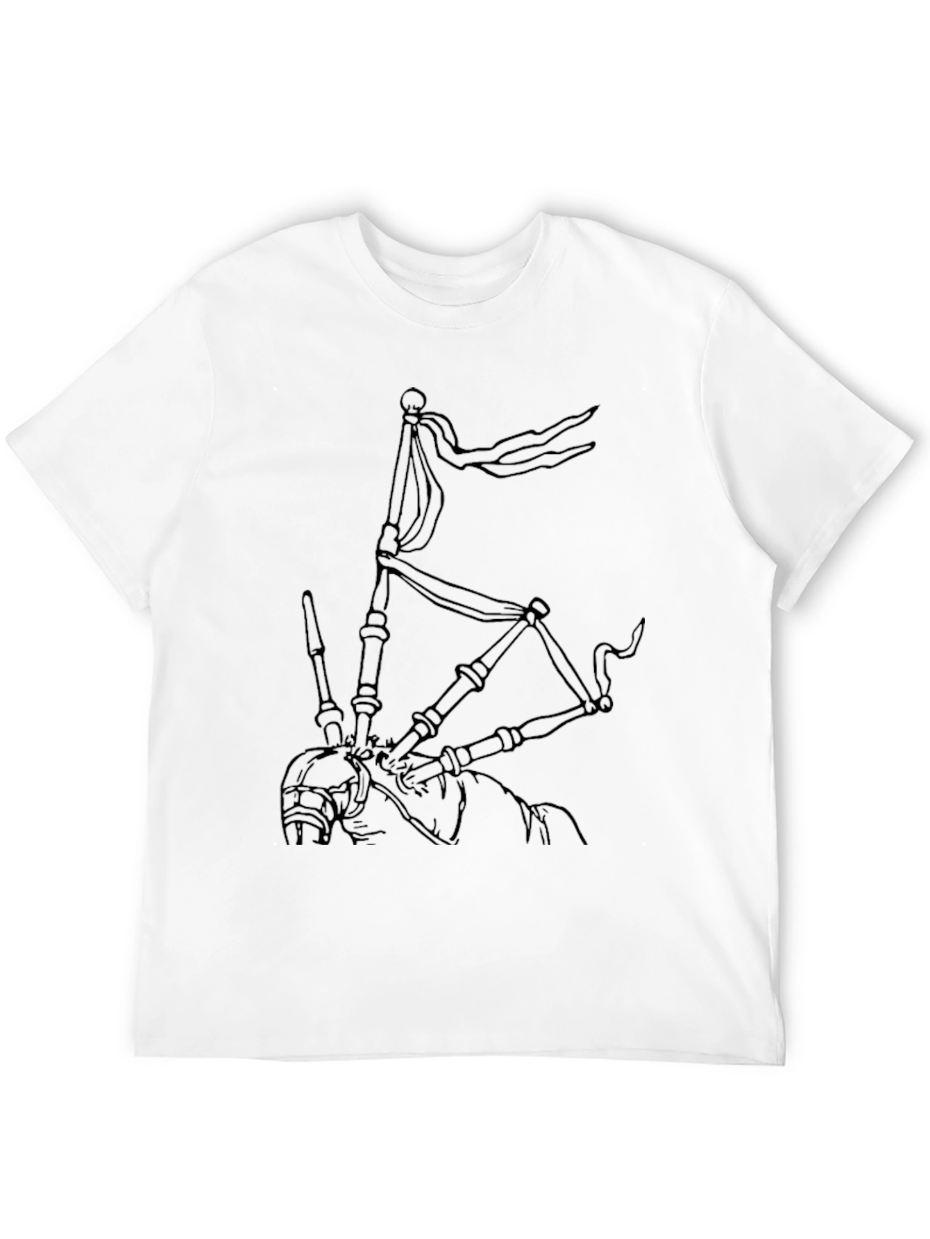 Bagpipe Graphic Tee - Black Cotton Comfort