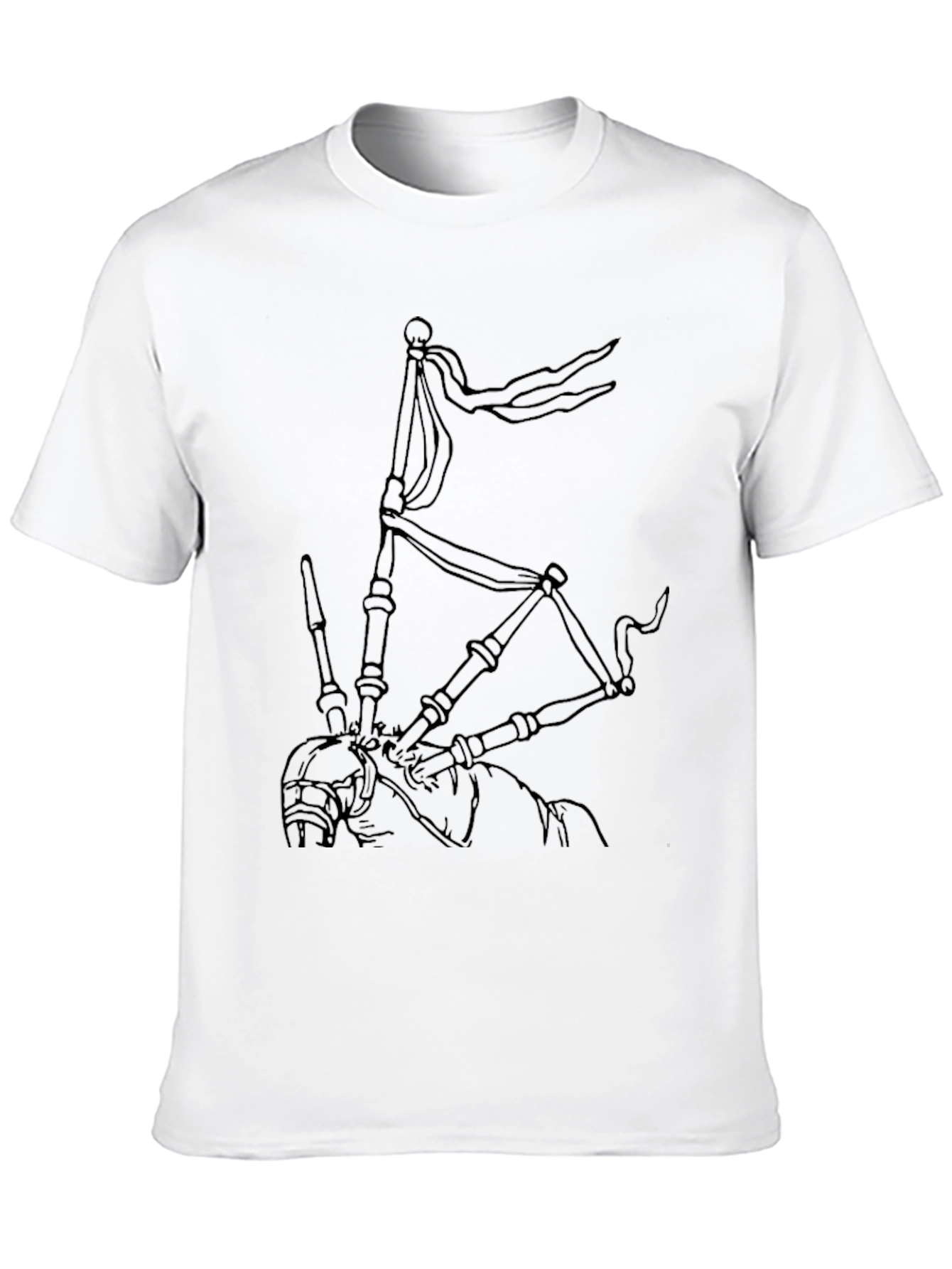 Bagpipe Graphic Tee - Black Cotton Comfort