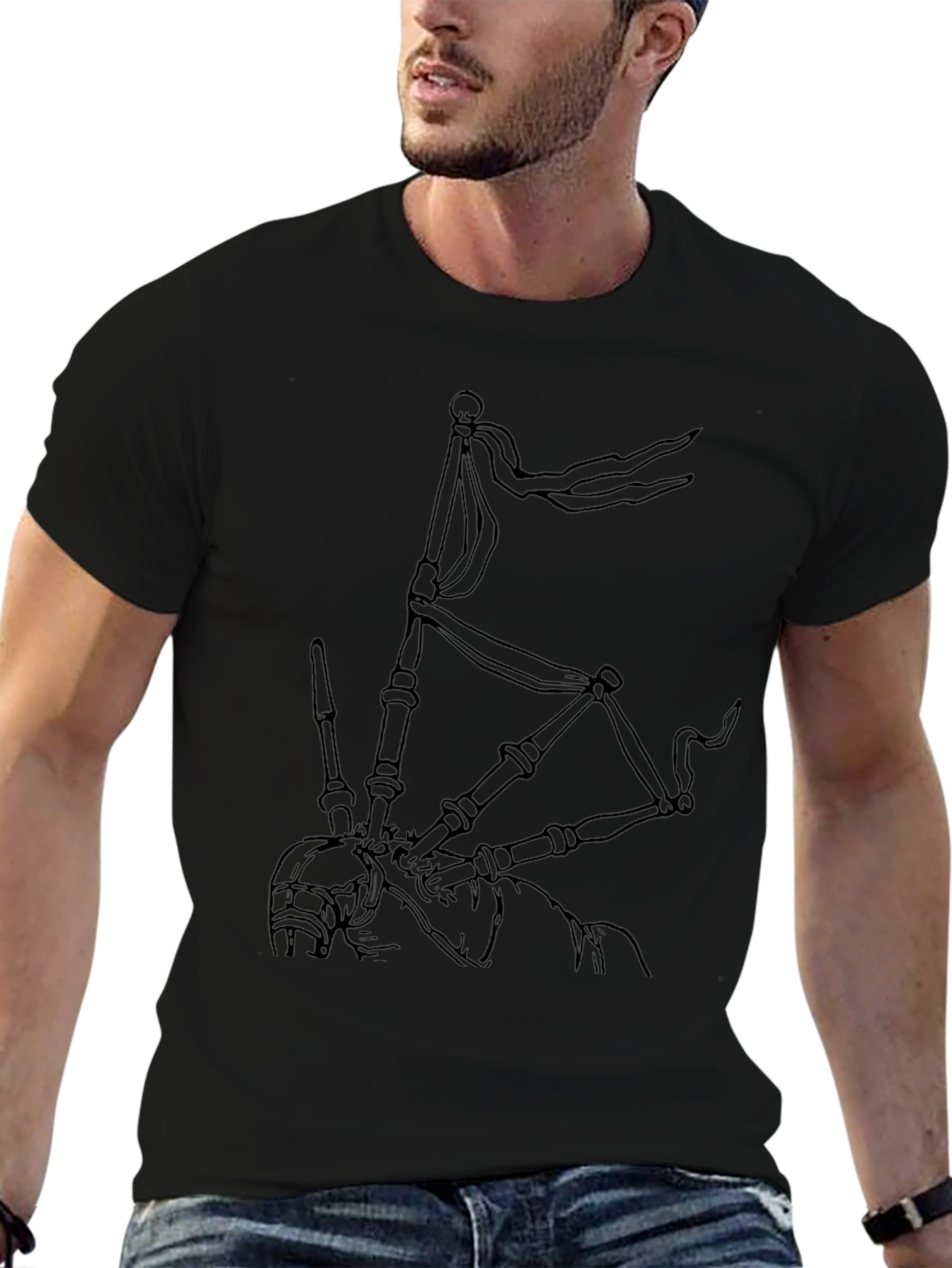 Bagpipe Graphic Tee - Black Cotton Comfort