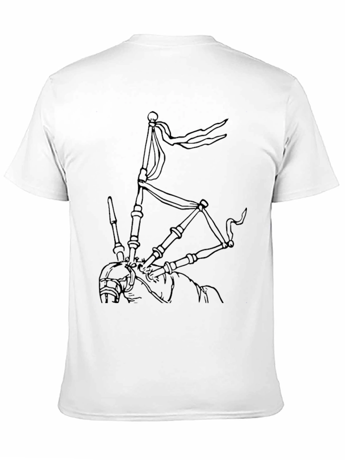 Bagpipe Graphic Tee - Black Cotton Comfort