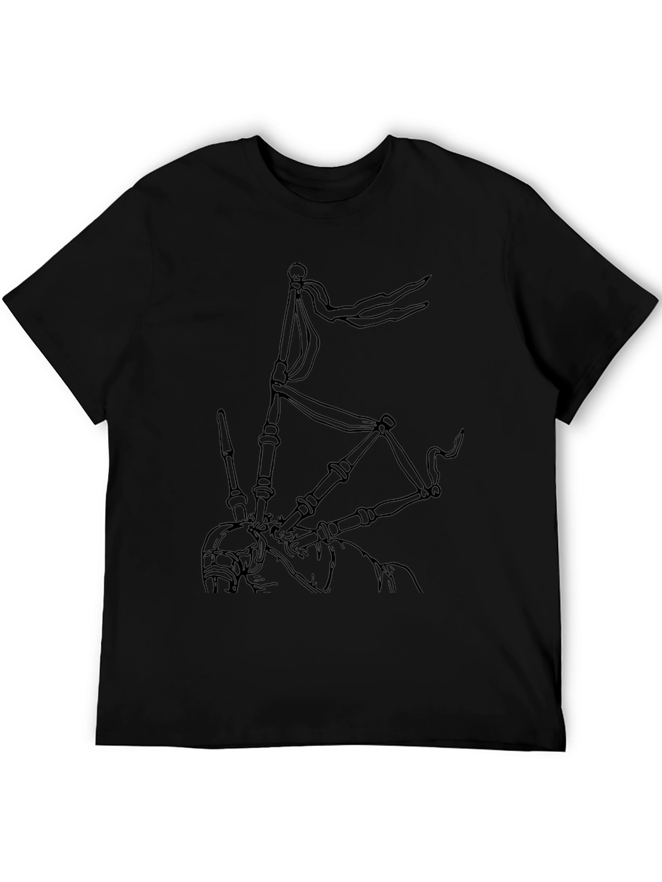 Bagpipe Graphic Tee - Black Cotton Comfort