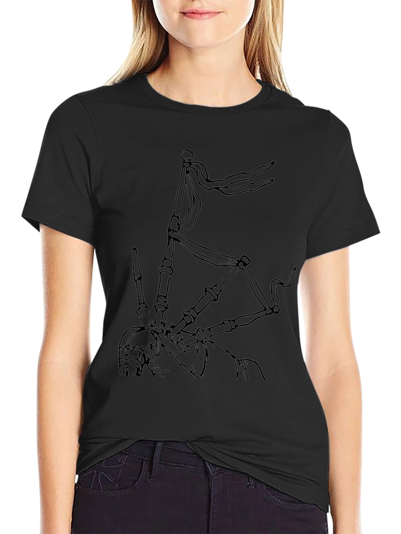 Bagpipe Graphic Tee - Black Cotton Comfort