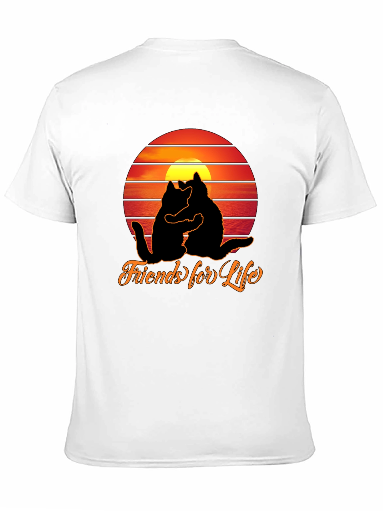 Friends For Life Cats Sunset Graphic T-Shirt