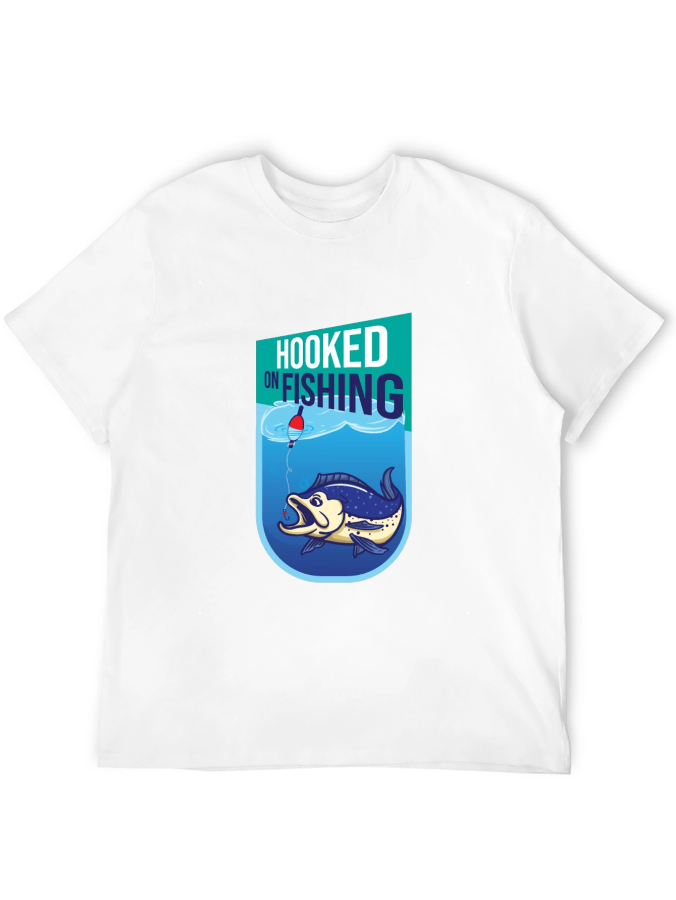Hooked on Fishing Graphic Tee - Black Cotton T-Shirt