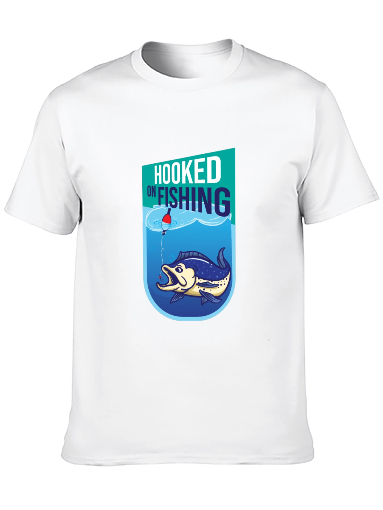 Hooked on Fishing Graphic Tee - Black Cotton T-Shirt