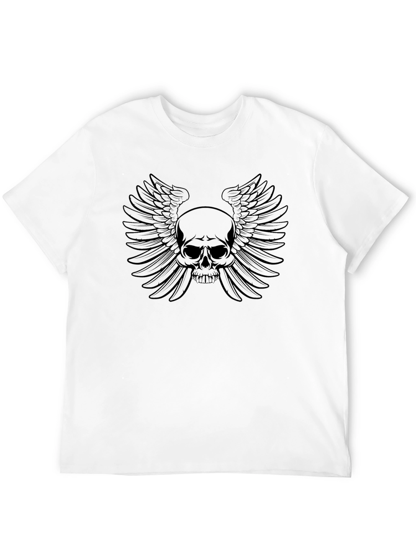 Skull Wings Graphic Tee - Mens Black T-Shirt