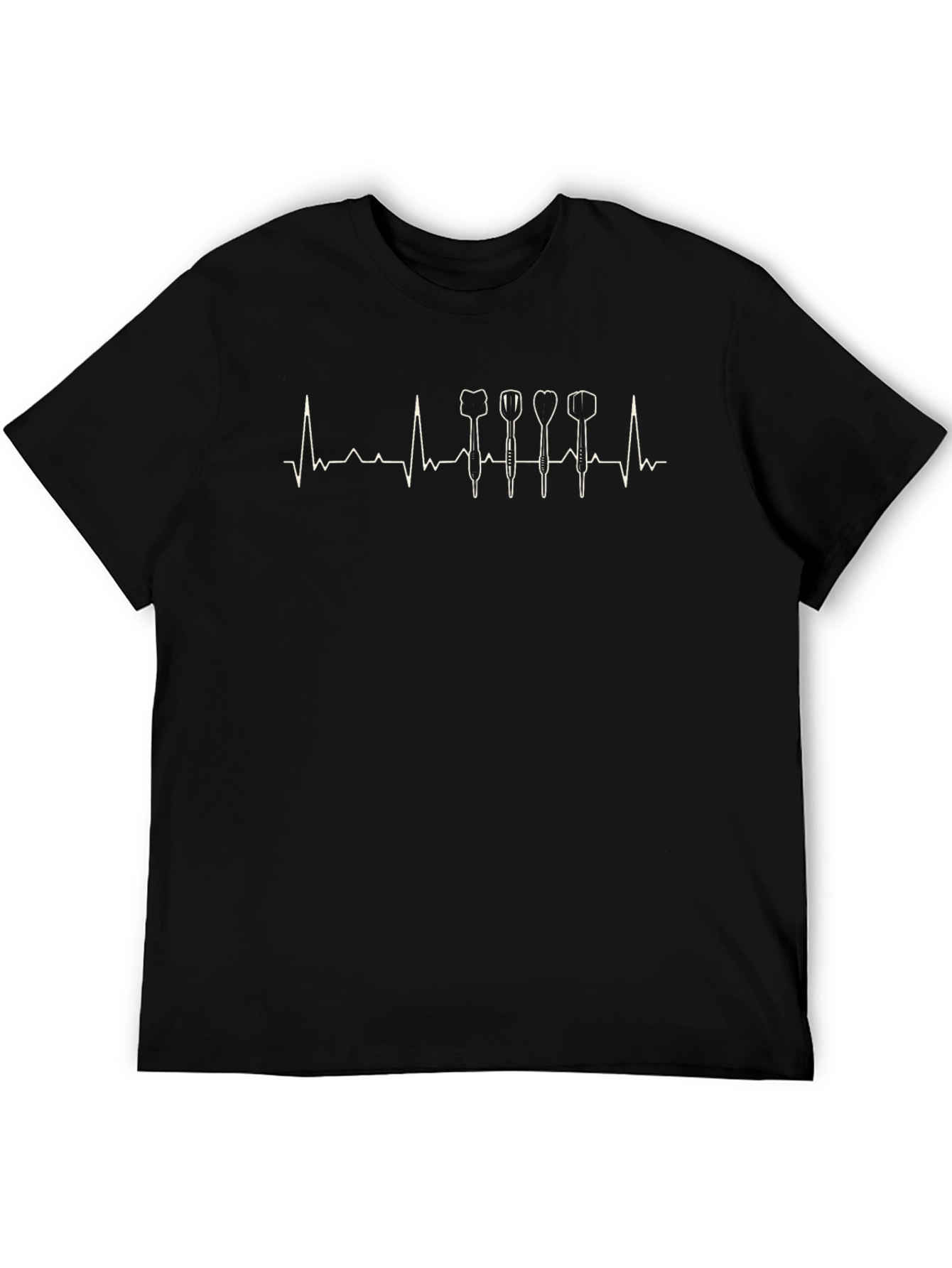 Darts Heartbeat Graphic Tee - Black Cotton