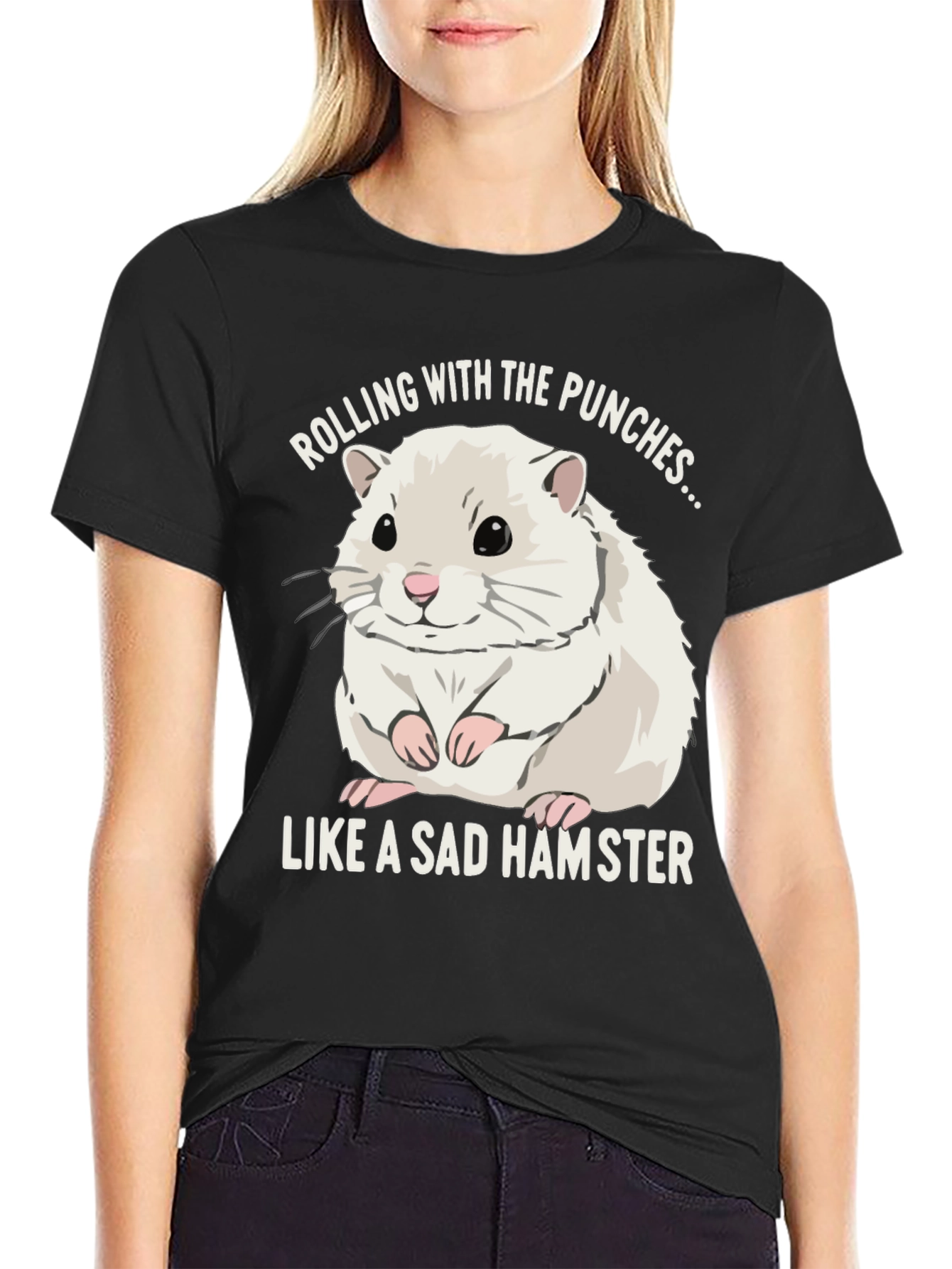 Sad Hamster Graphic T-Shirt - Rolling With The Punches