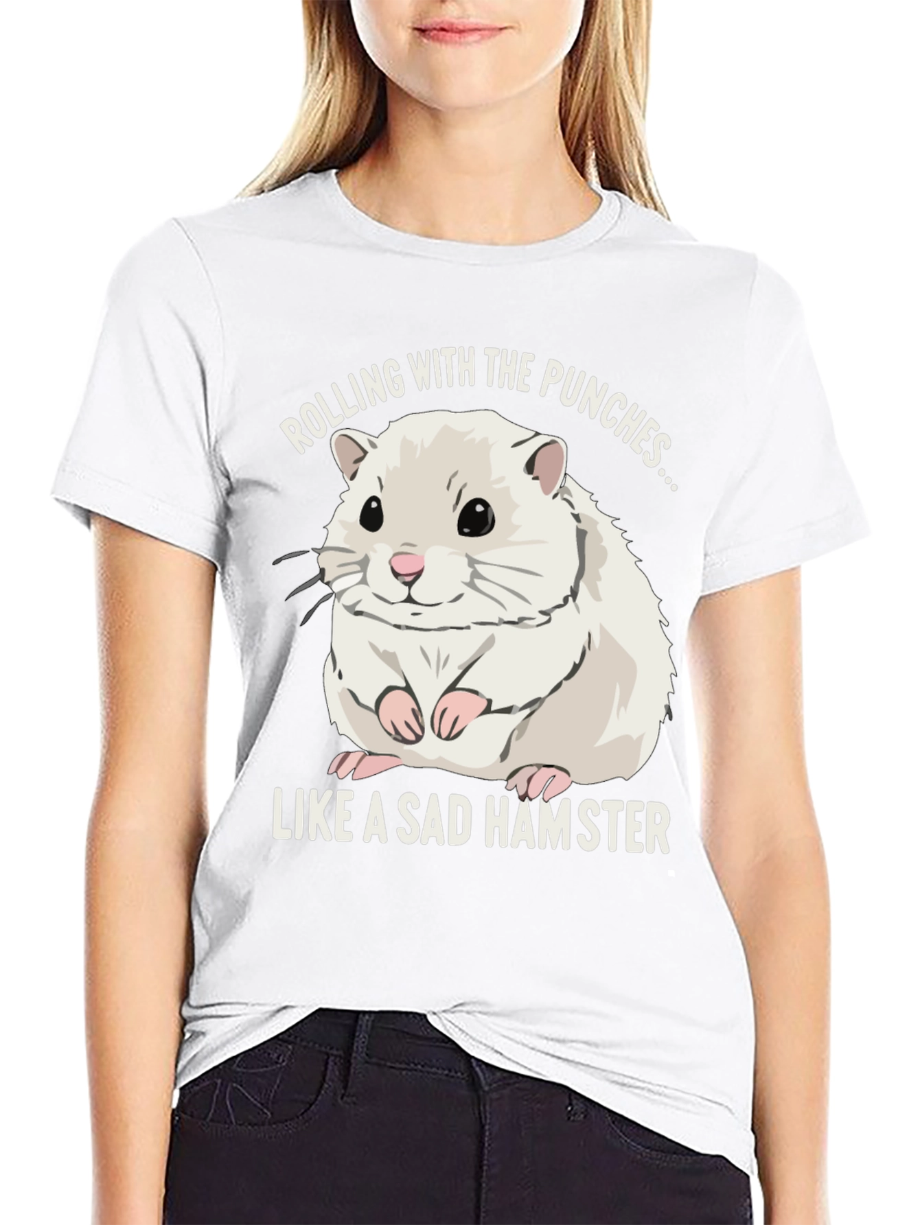 Sad Hamster Graphic T-Shirt - Rolling With The Punches