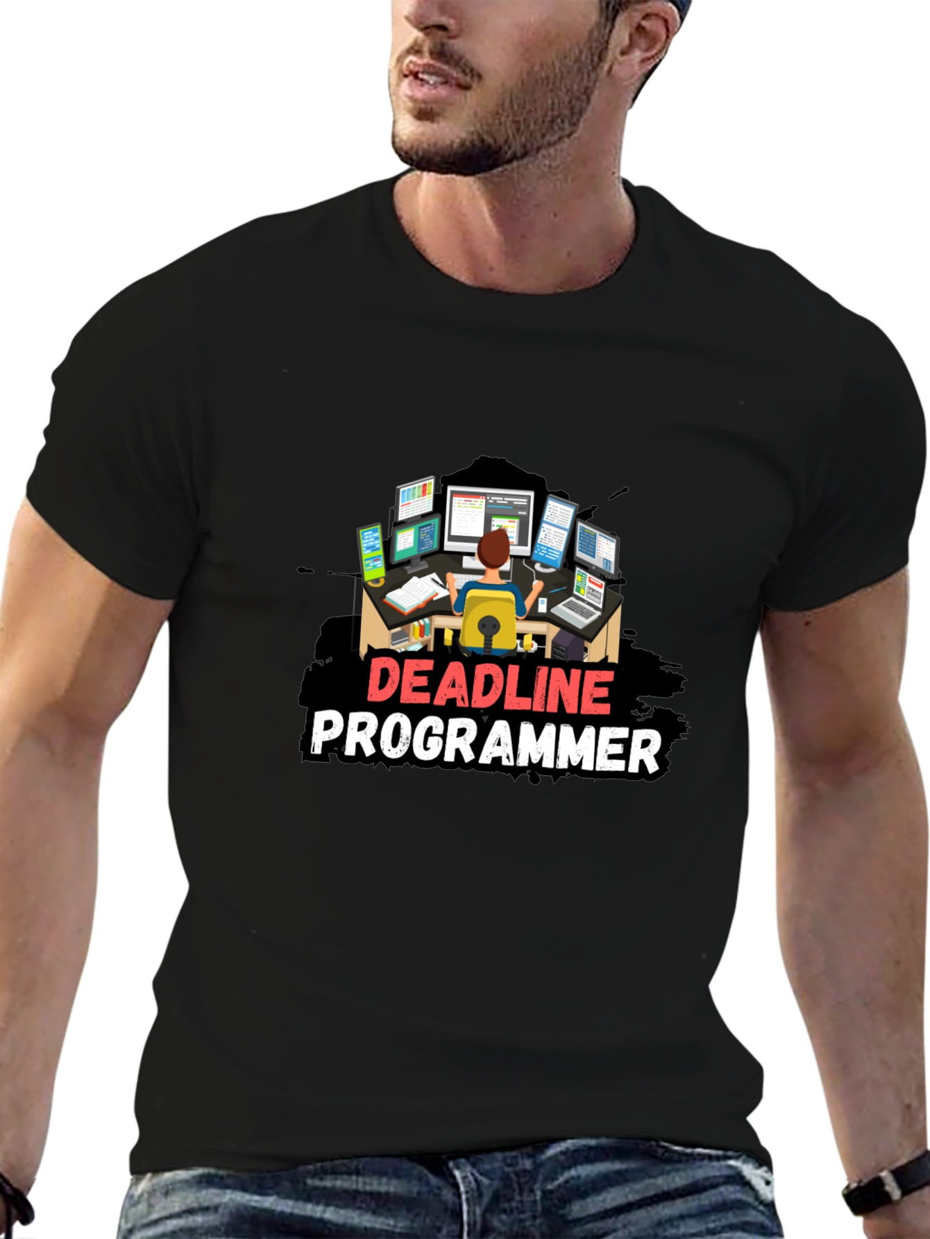 Deadline Programmer Black T-Shirt