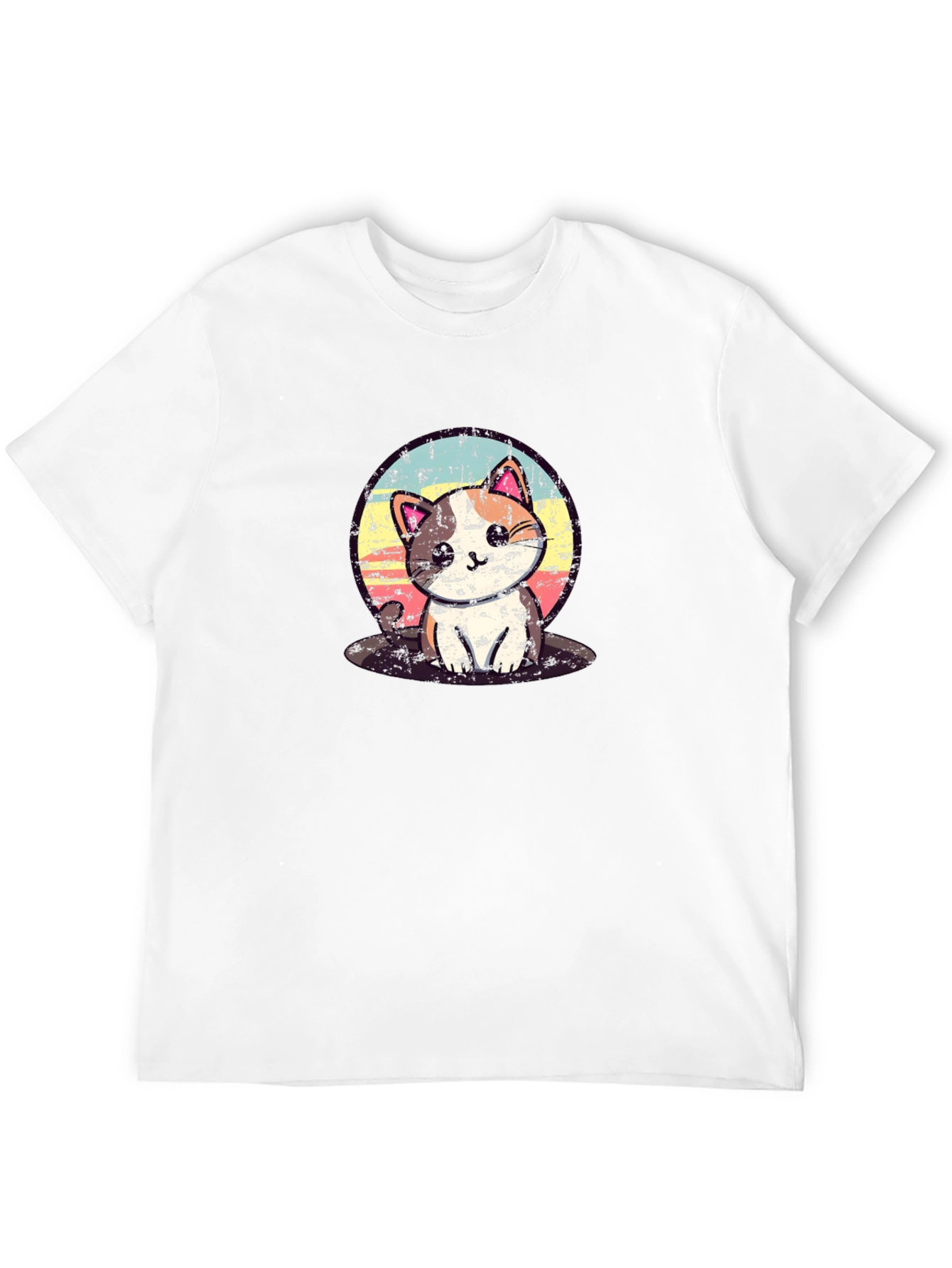 Cute Kitten Graphic Tee - Soft Black Cotton Shirt
