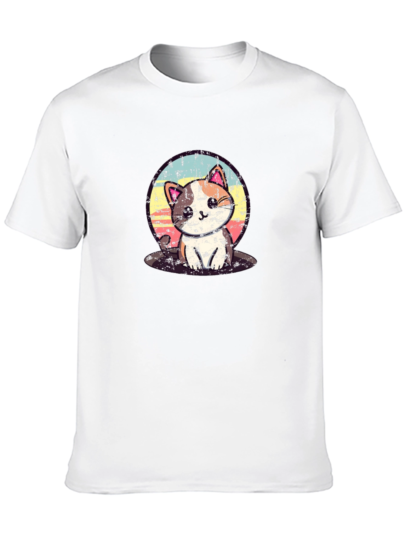 Cute Kitten Graphic Tee - Soft Black Cotton Shirt