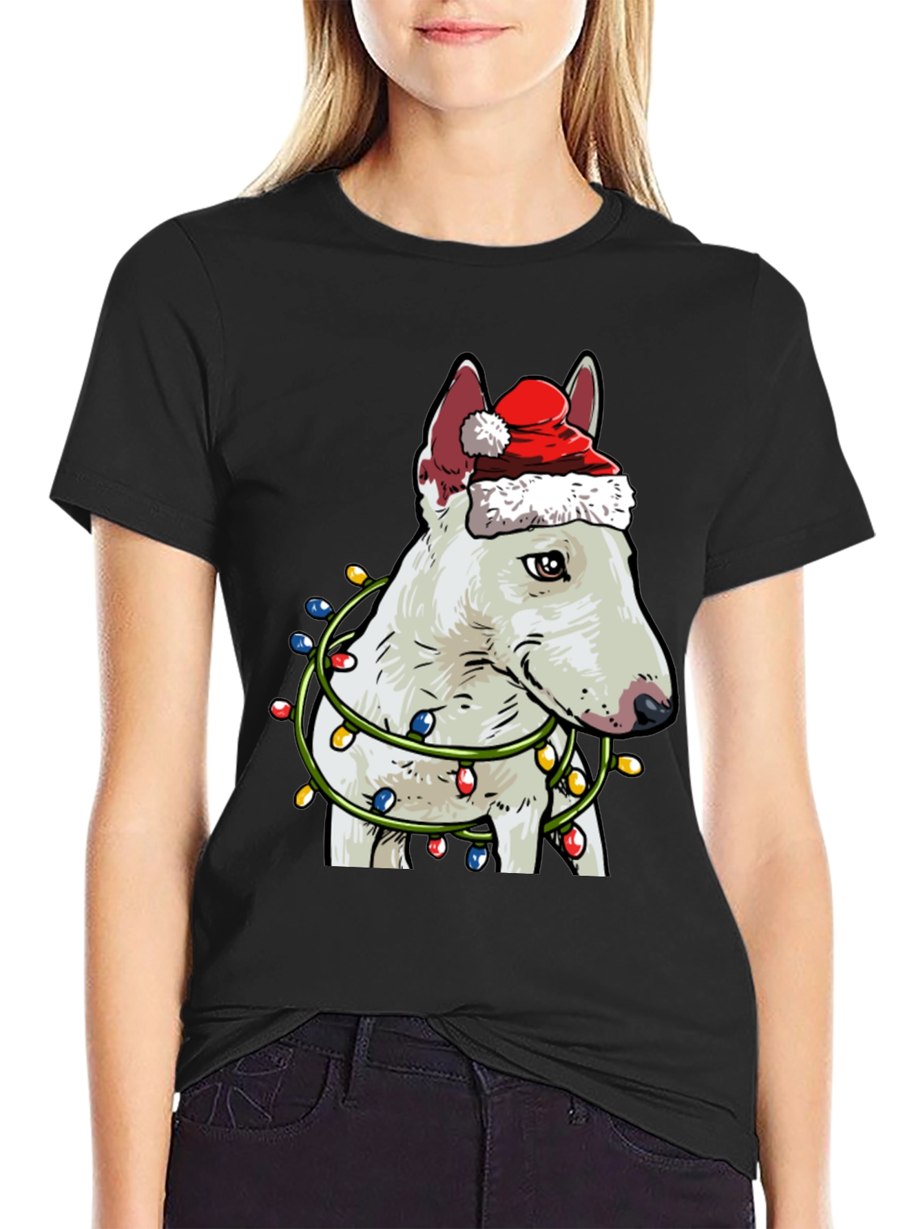Festive Bull Terrier Christmas T-Shirt