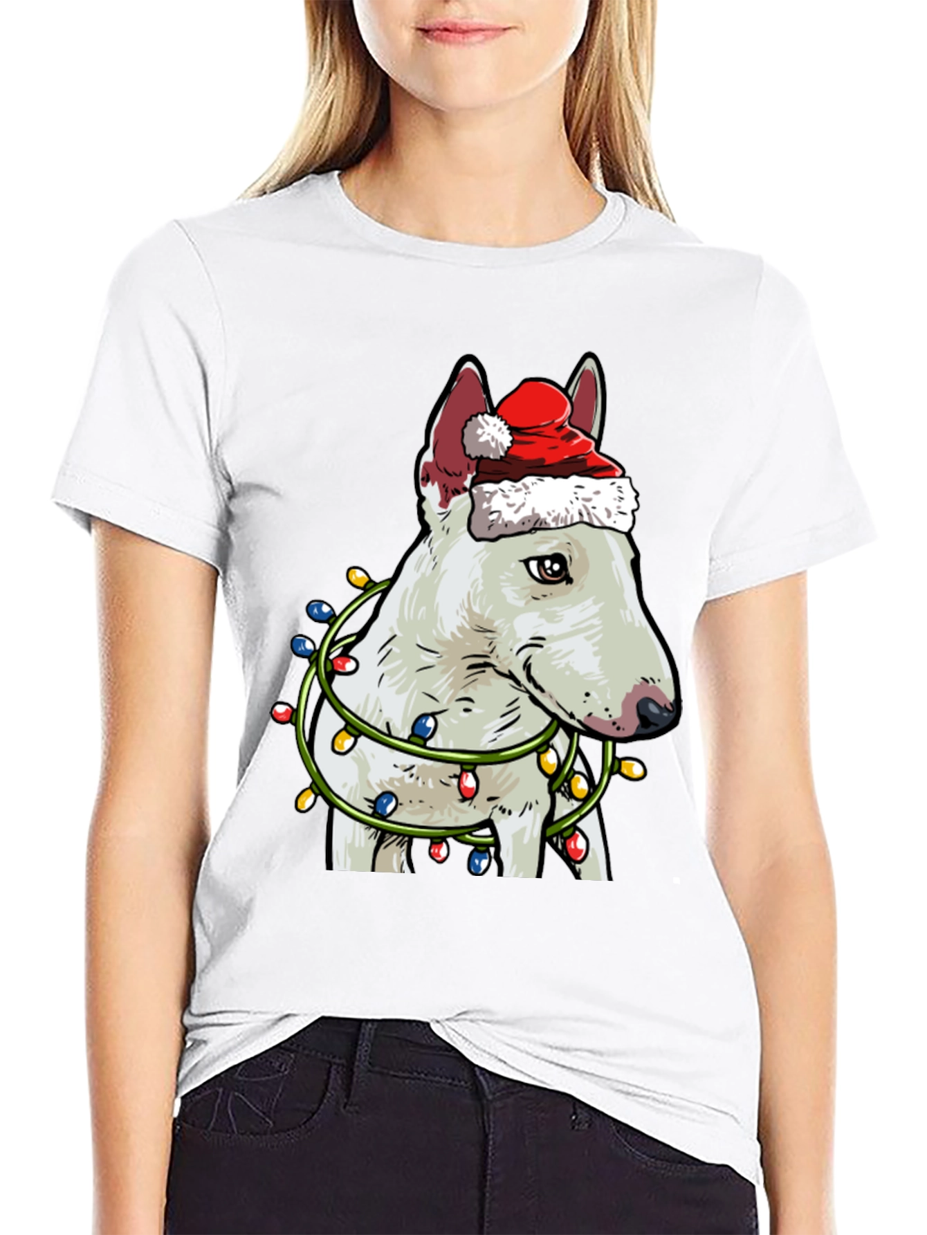 Festive Bull Terrier Christmas T-Shirt