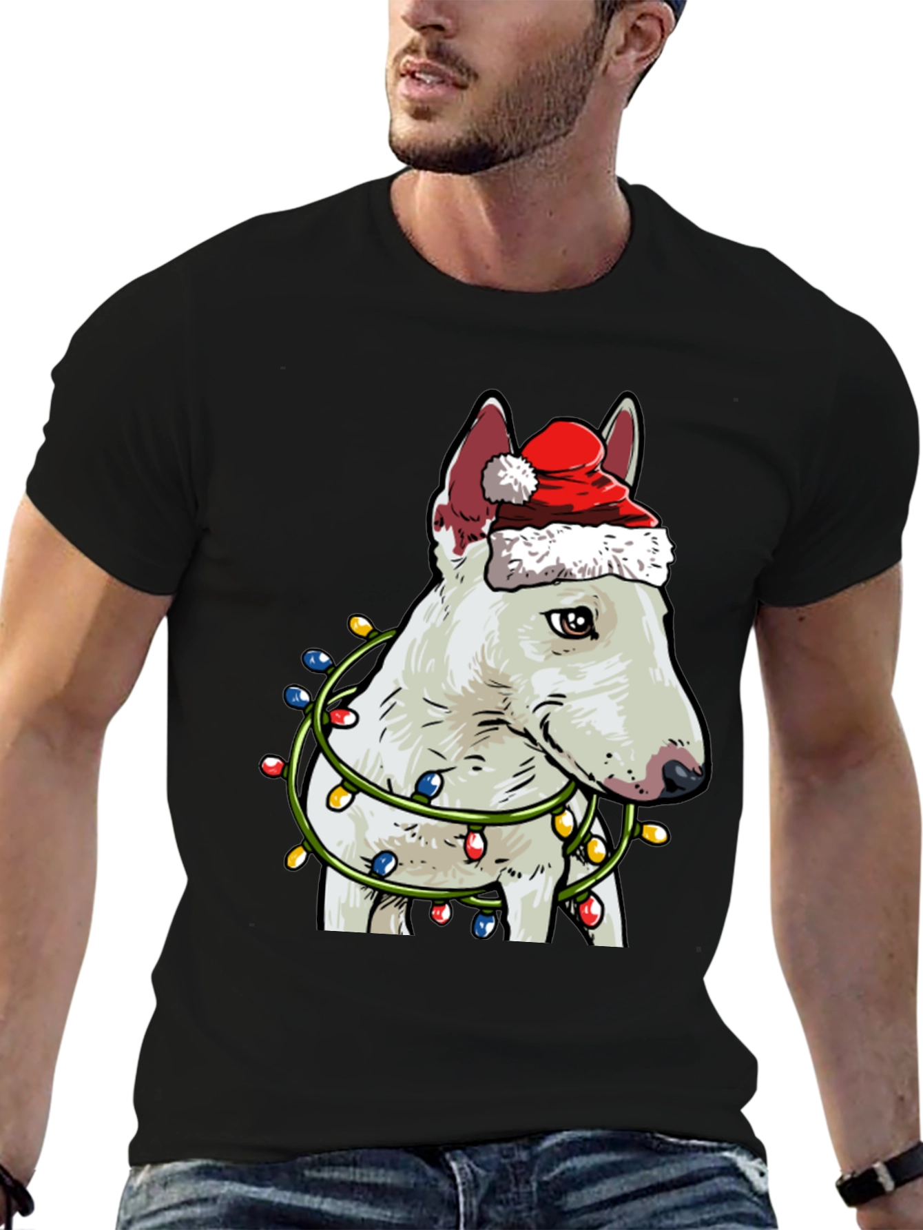 Festive Bull Terrier Christmas T-Shirt