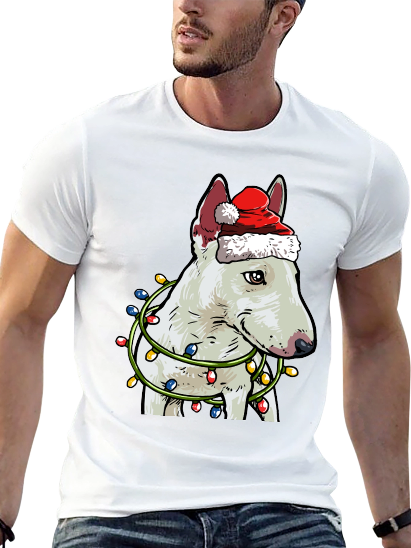 Festive Bull Terrier Christmas T-Shirt