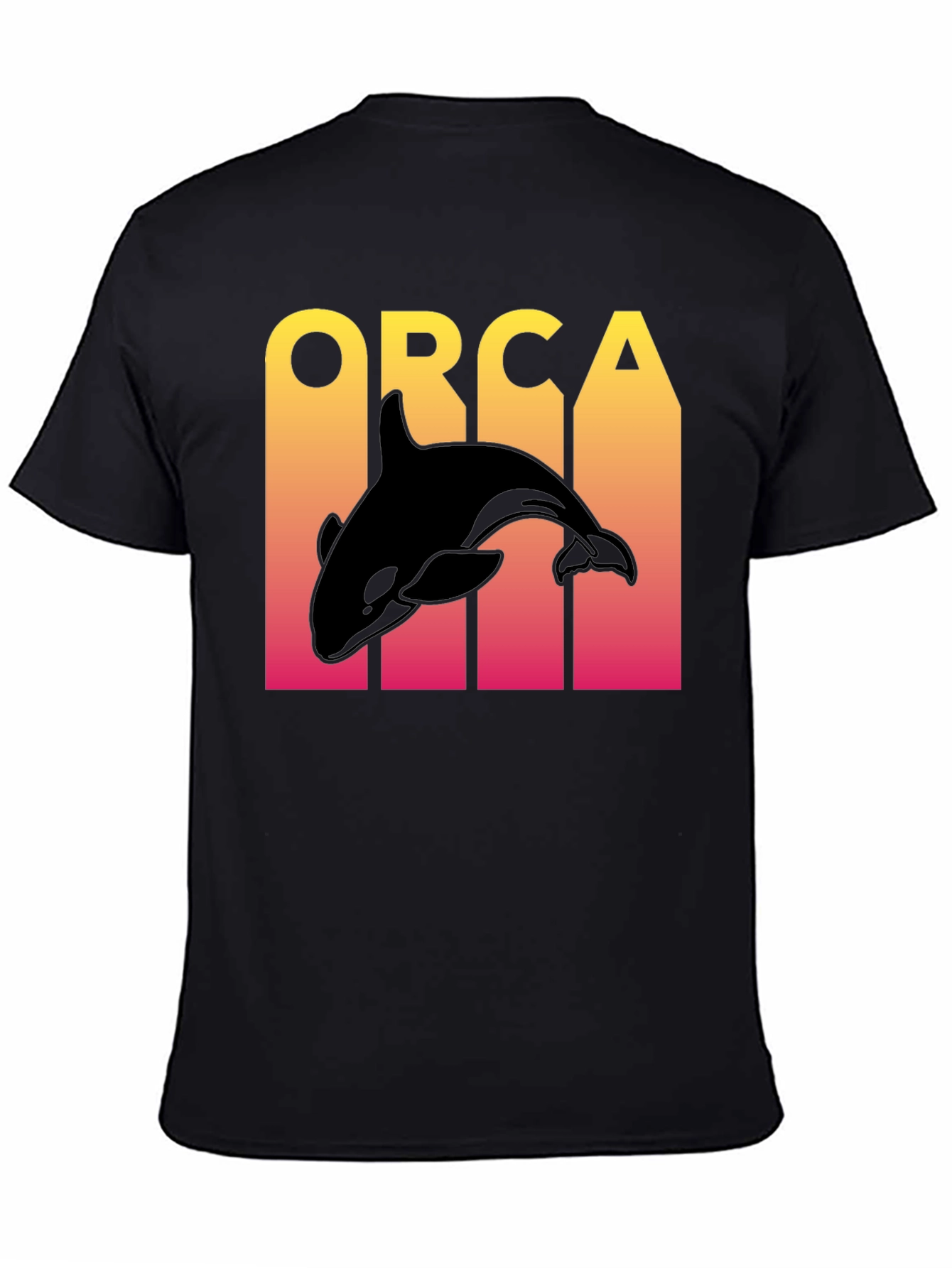 Orca Graphic Print Mens Black T-Shirt