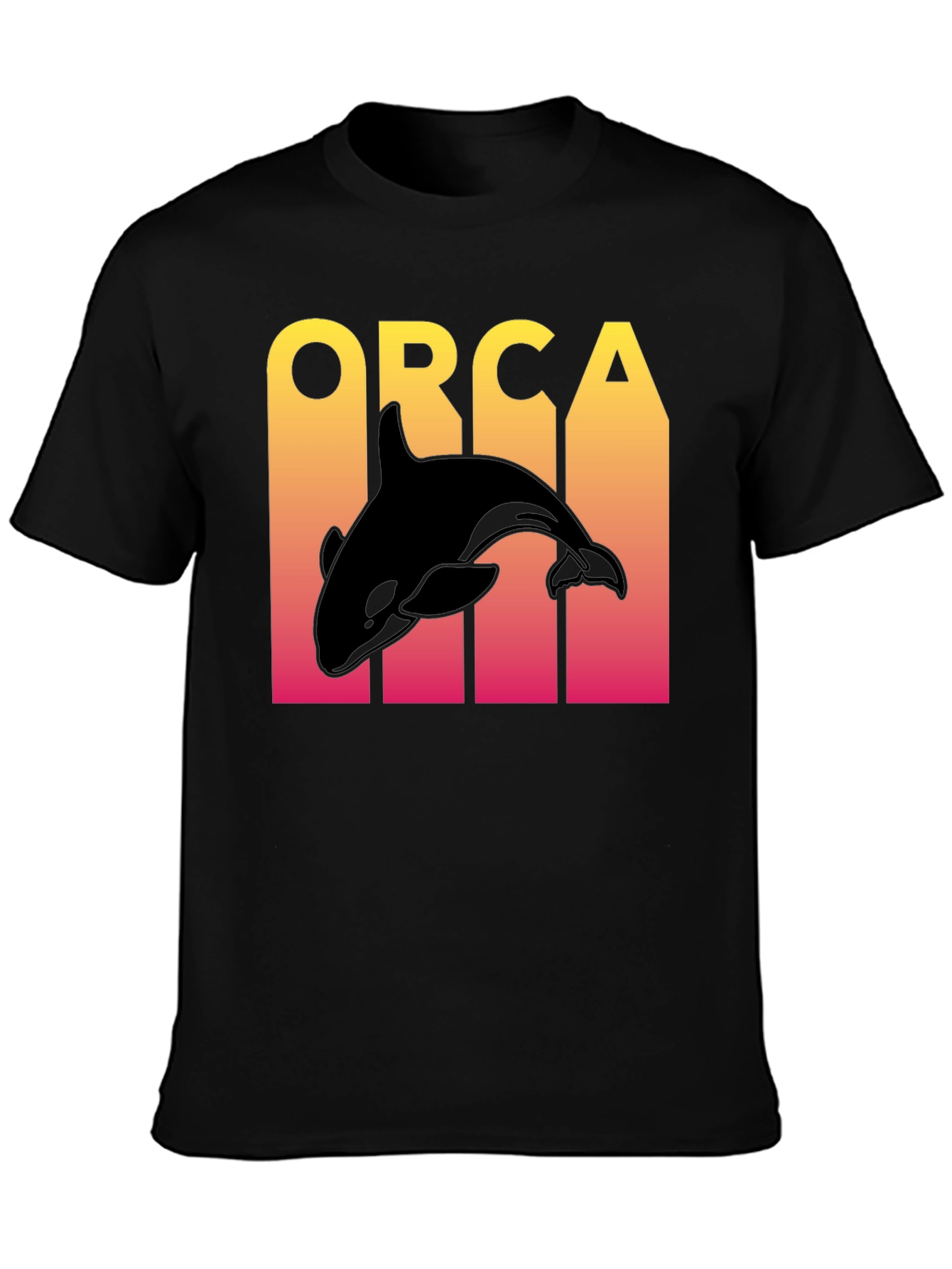 Orca Graphic Print Mens Black T-Shirt