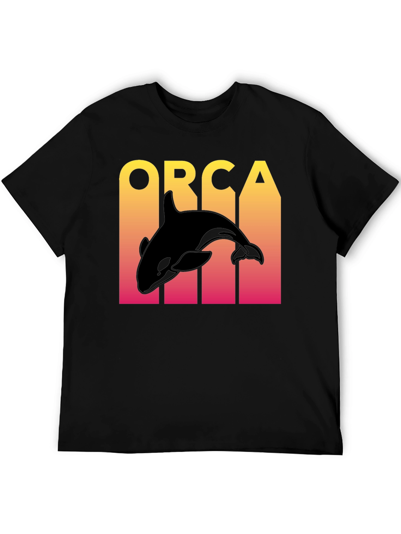 Orca Graphic Print Mens Black T-Shirt