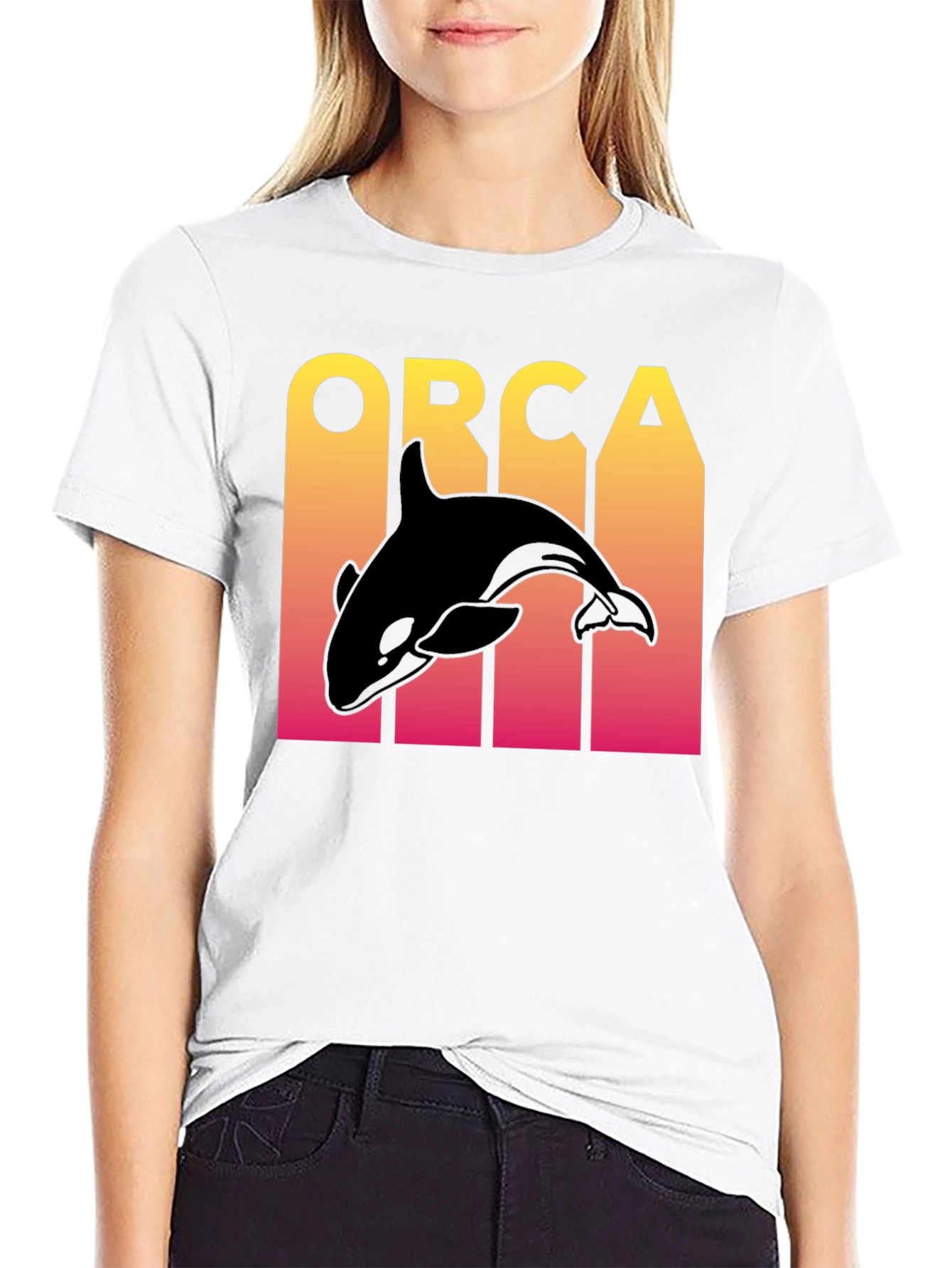 Orca Graphic Print Mens Black T-Shirt