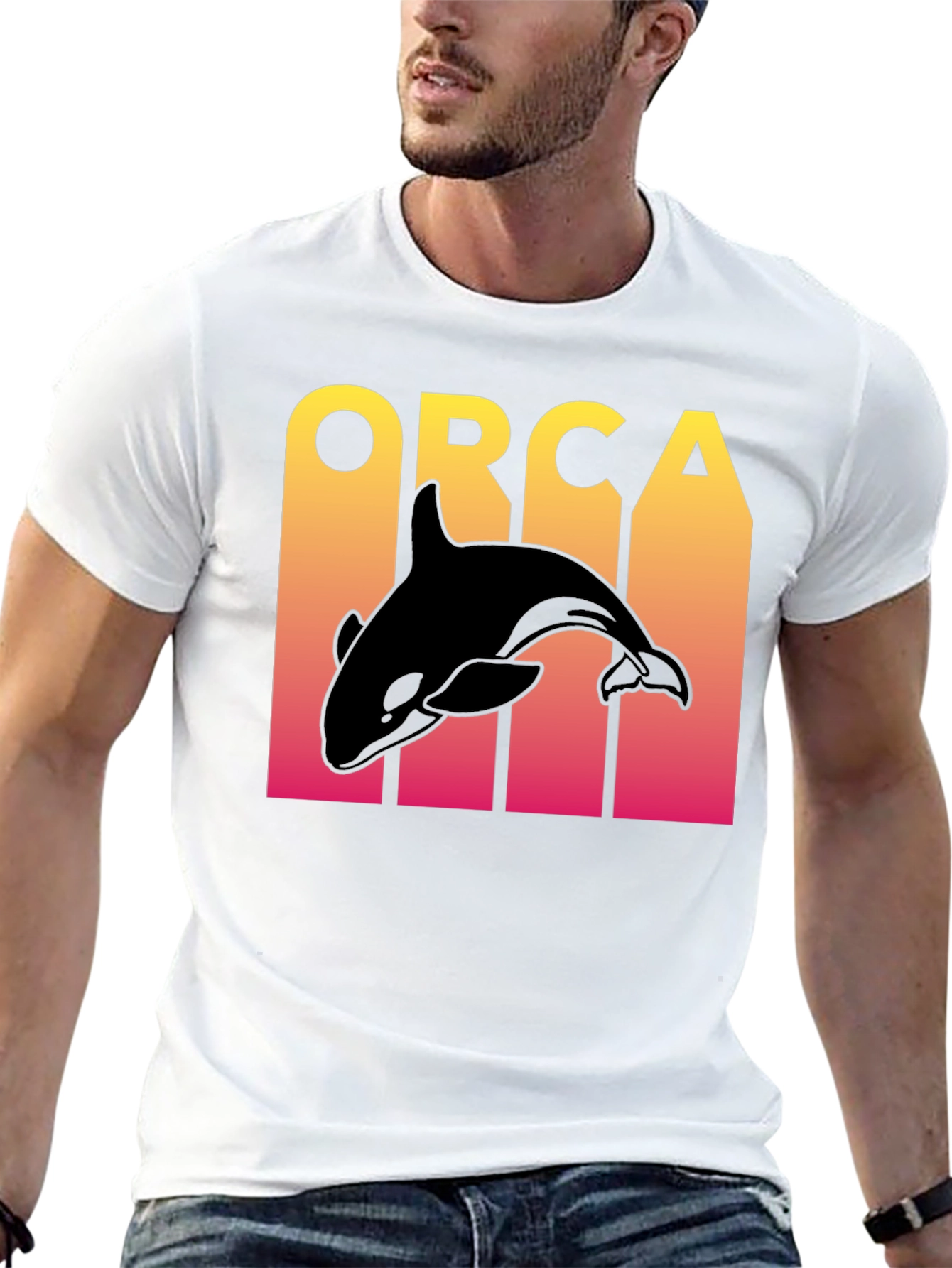 Orca Graphic Print Mens Black T-Shirt
