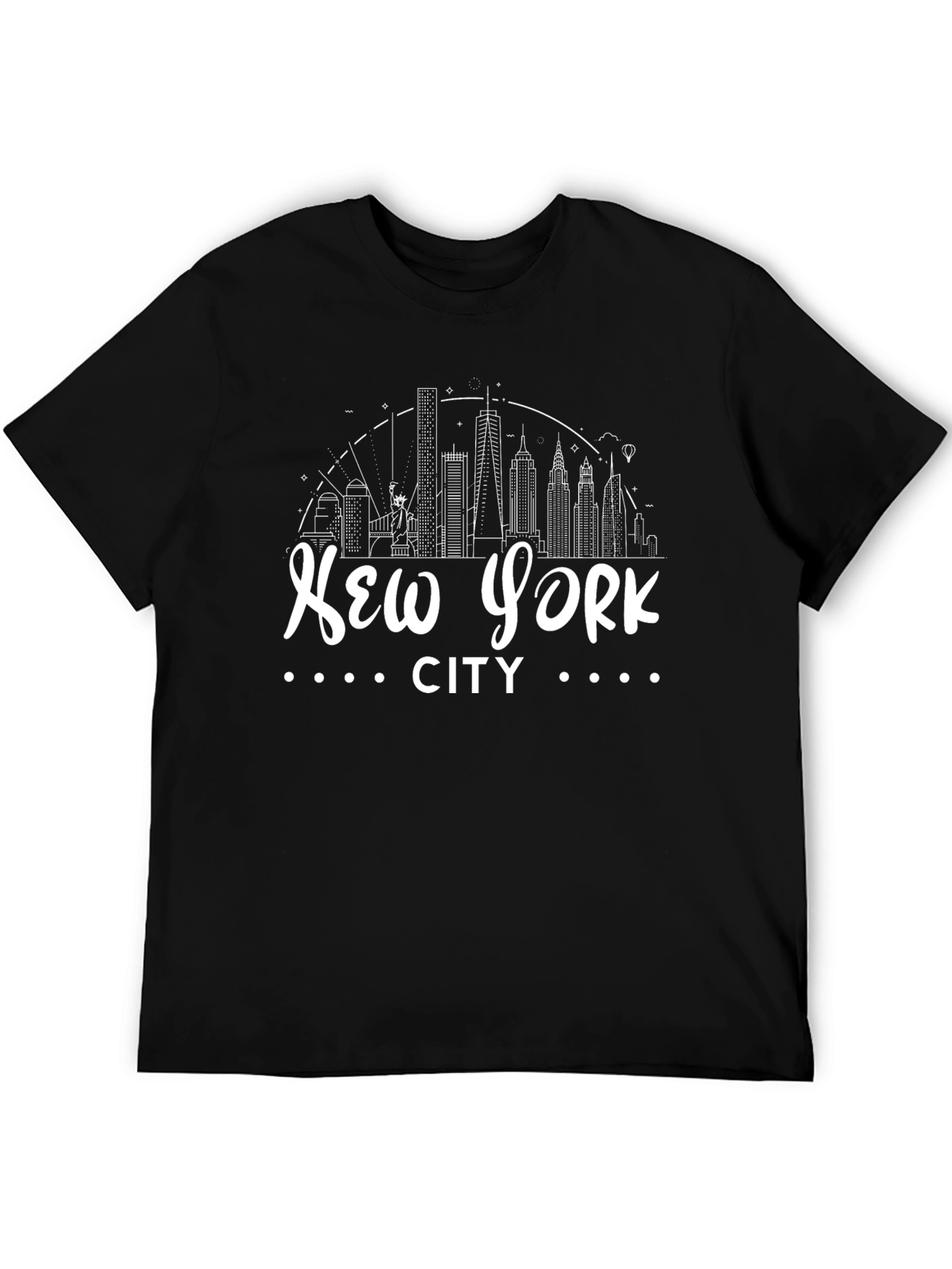 New York City Skyline Graphic Tee - Black
