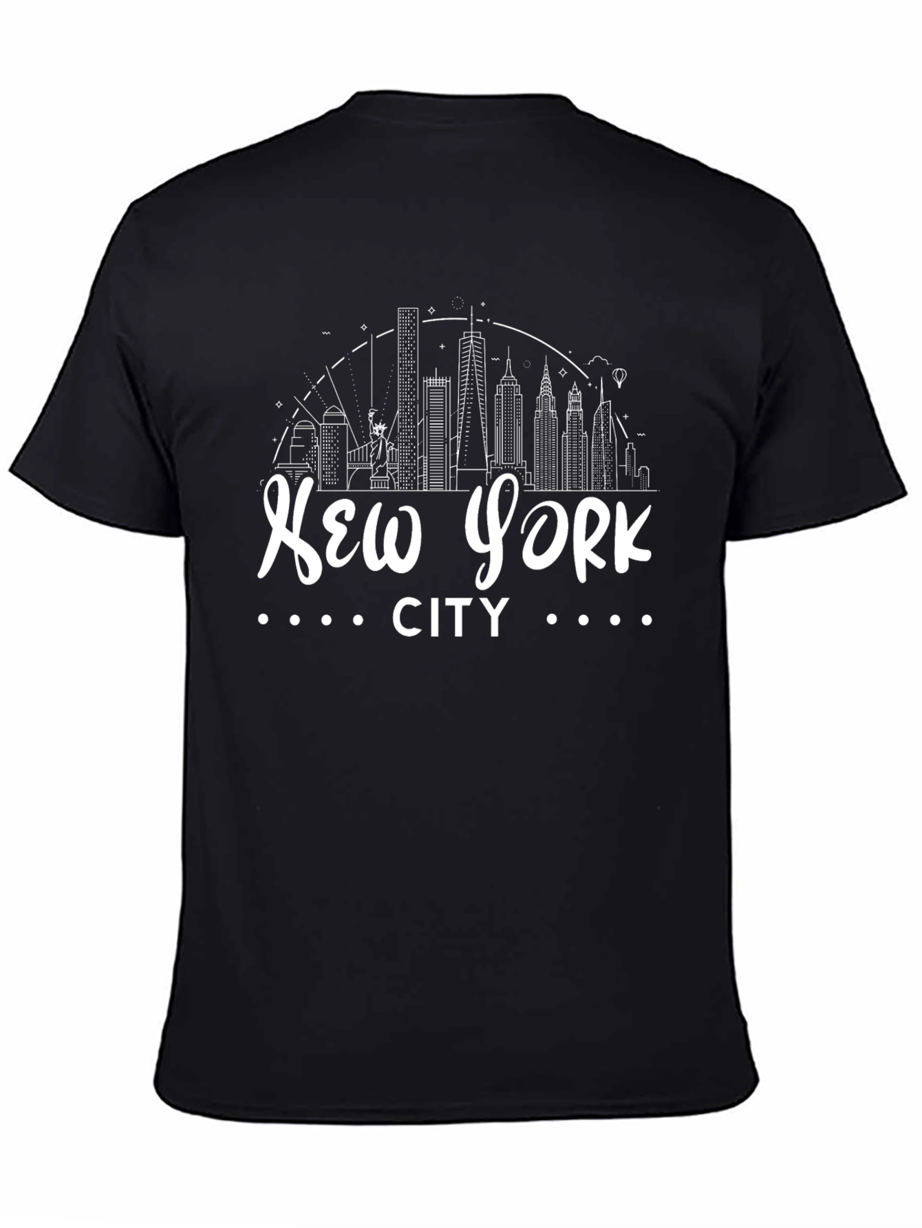 New York City Skyline Graphic Tee - Black
