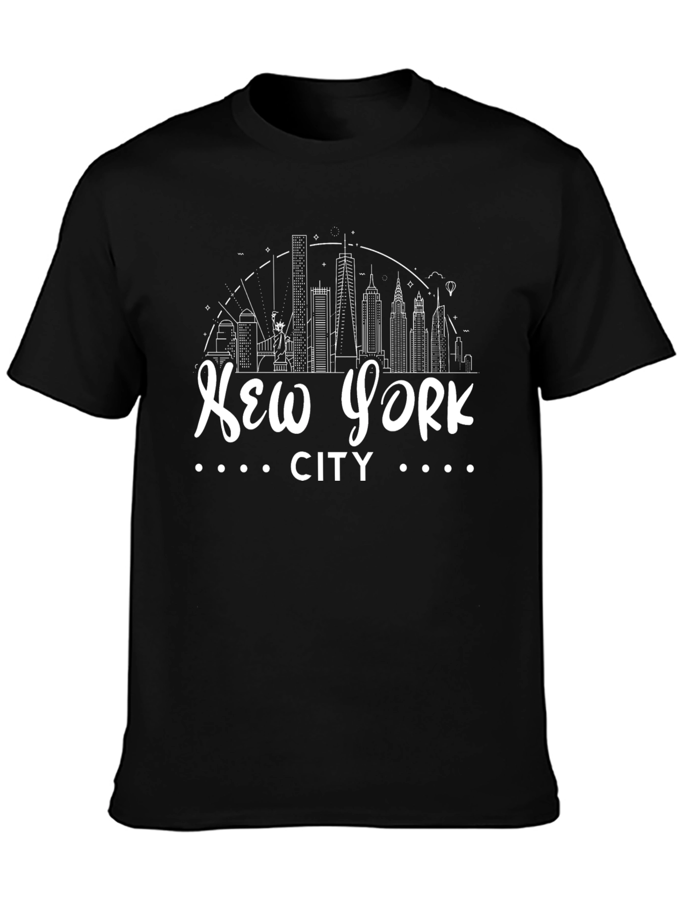 New York City Skyline Graphic Tee - Black