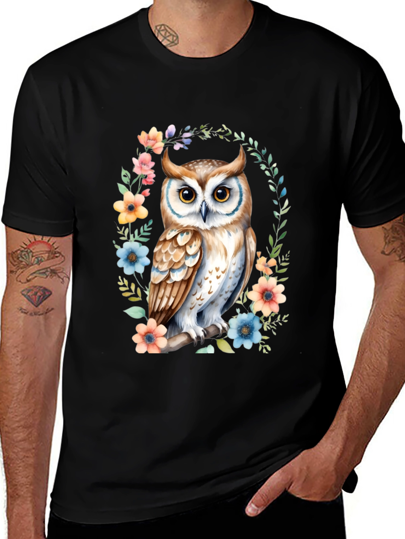Owl Floral Graphic Tee