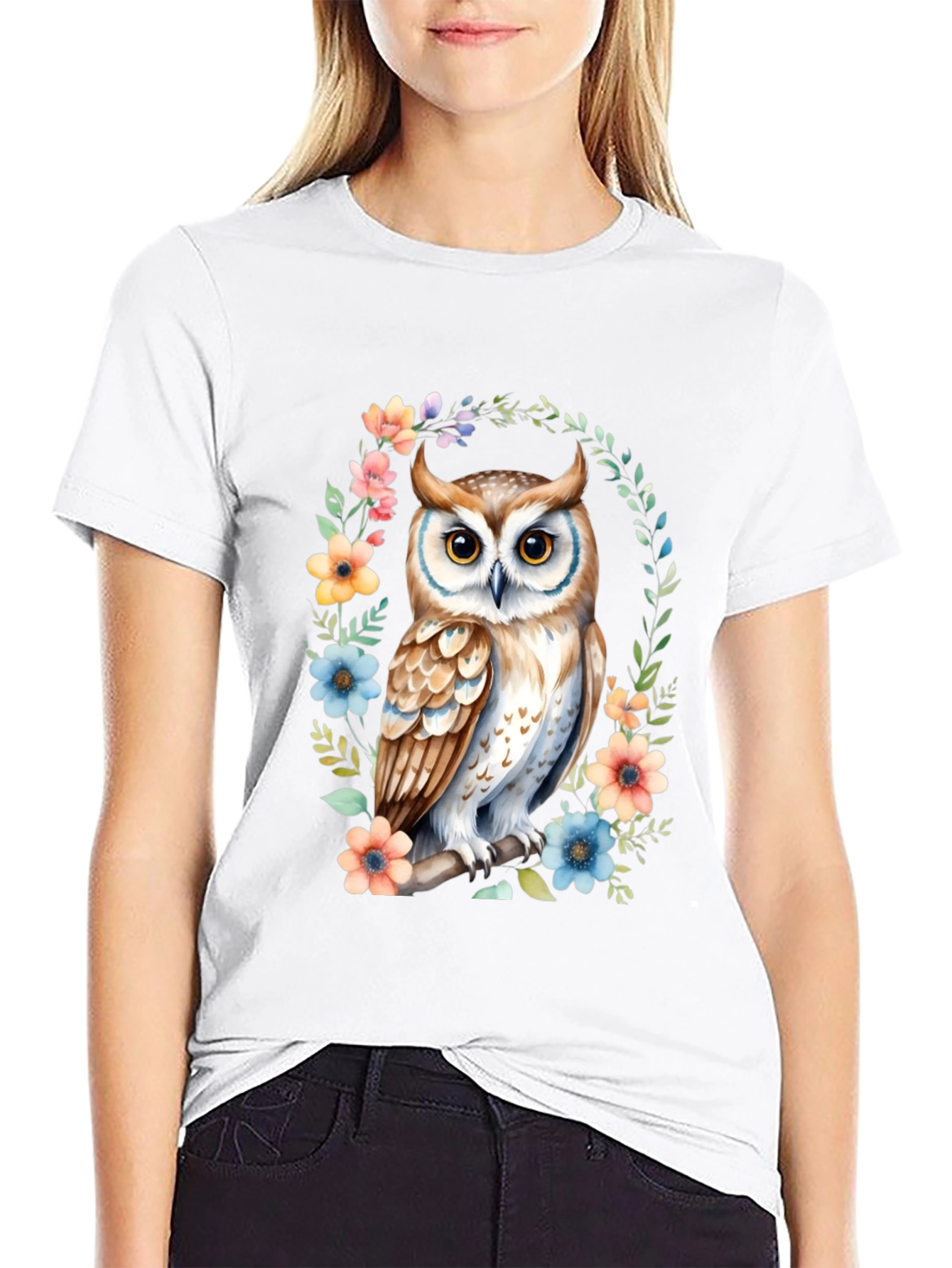 Owl Floral Graphic Tee