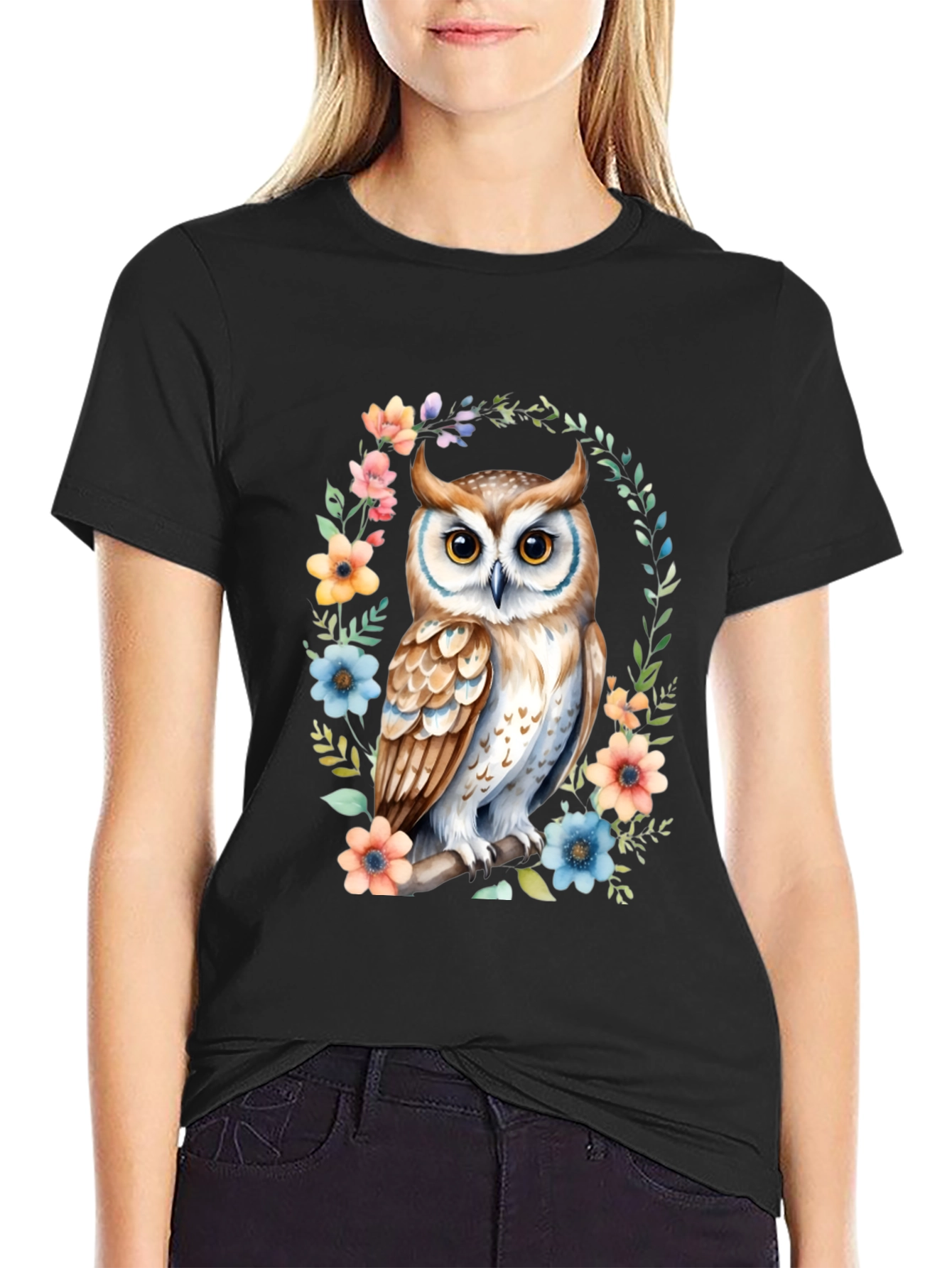 Owl Floral Graphic Tee