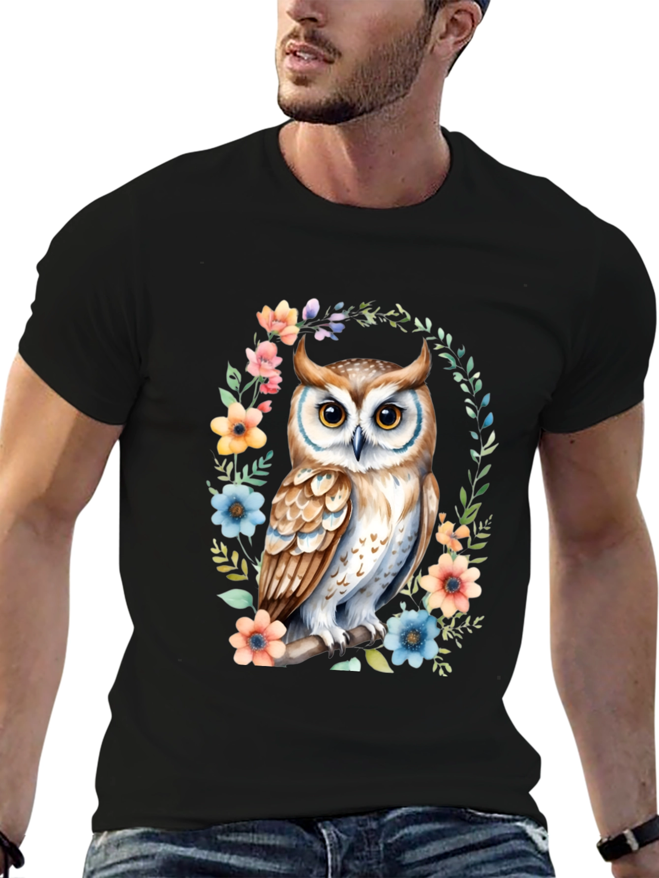 Owl Floral Graphic Tee