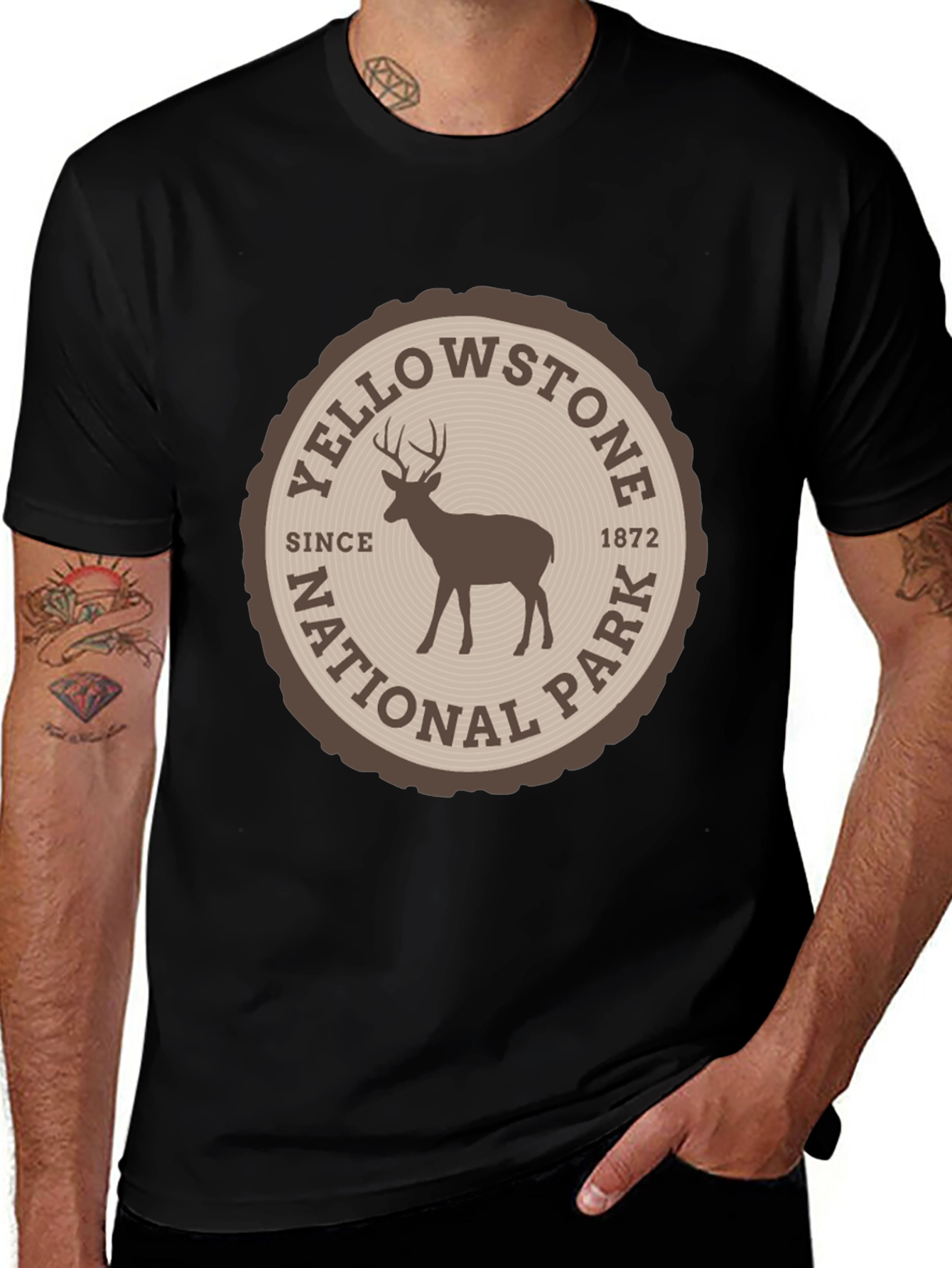 Yellowstone National Park T-Shirt Deer Graphic Tee