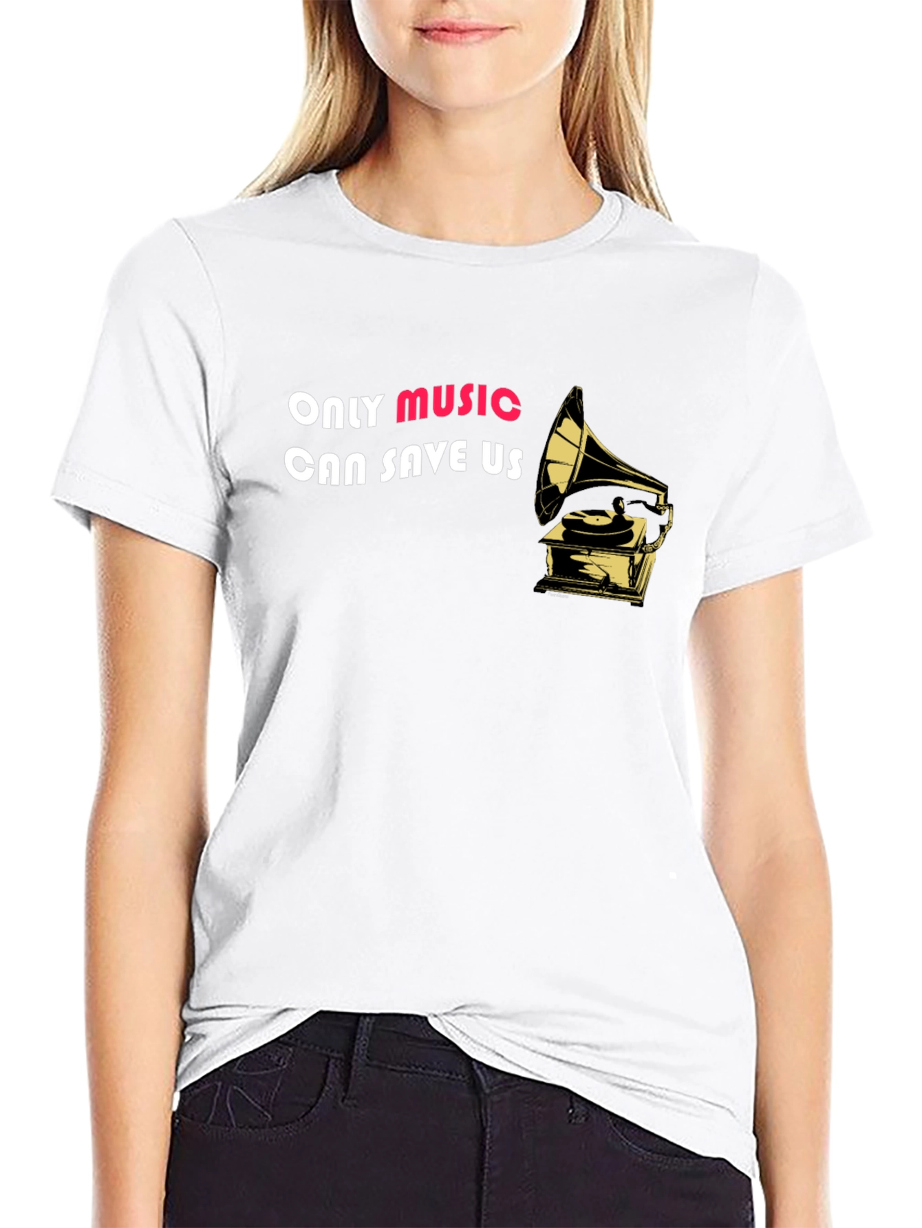 Music Saves Black Graphic Tee