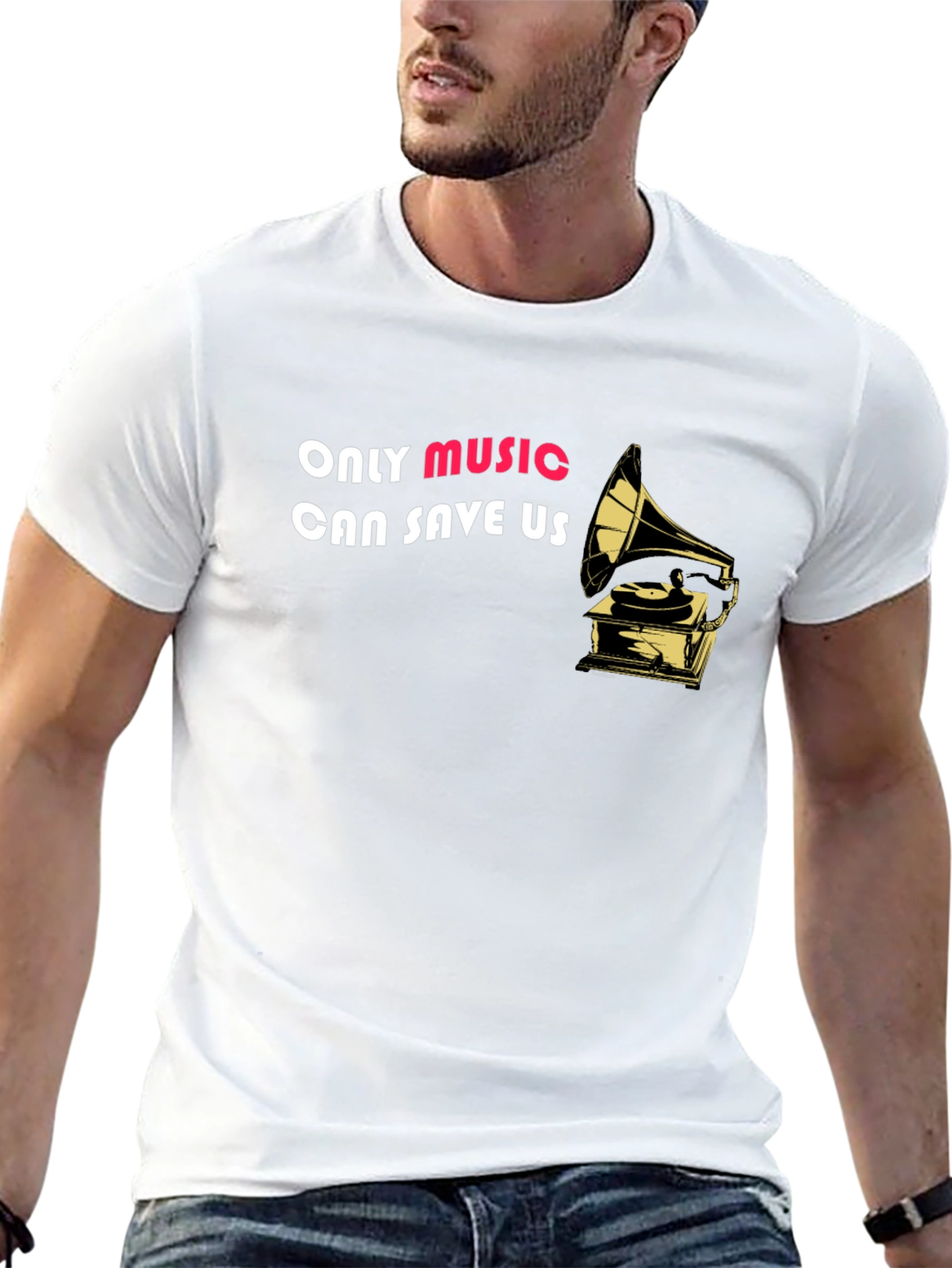 Music Saves Black Graphic Tee